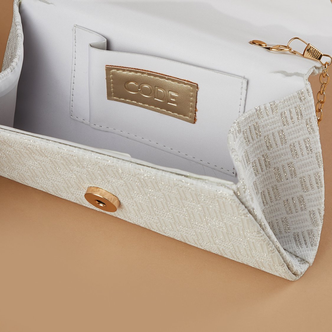 CODE Textured Foldover Clutch