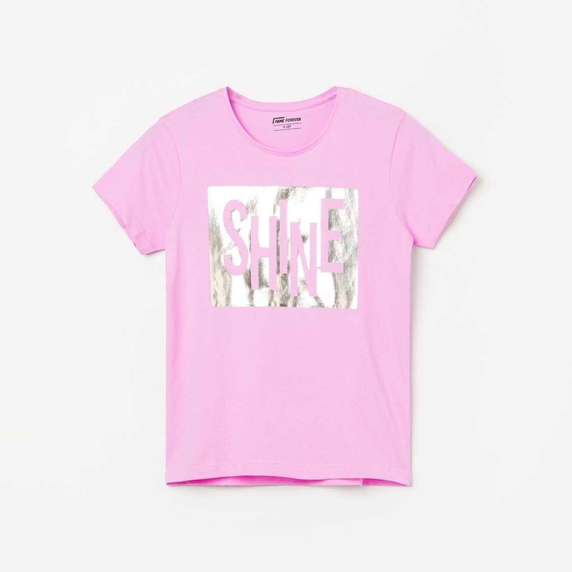 FAME FOREVER Metallic Print T-shirt