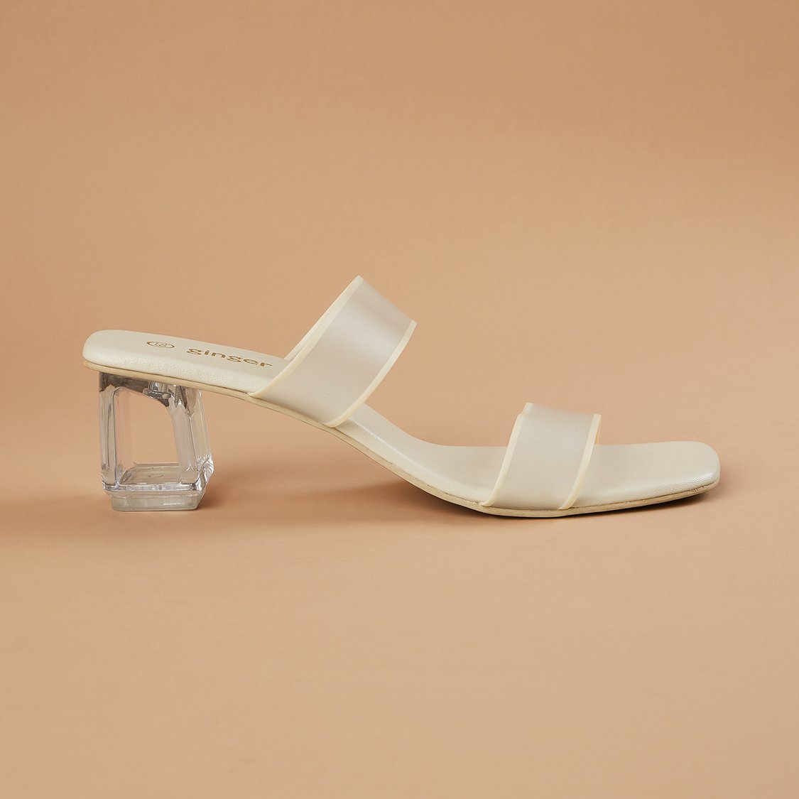 GINGER Mesh Strap Block Heels