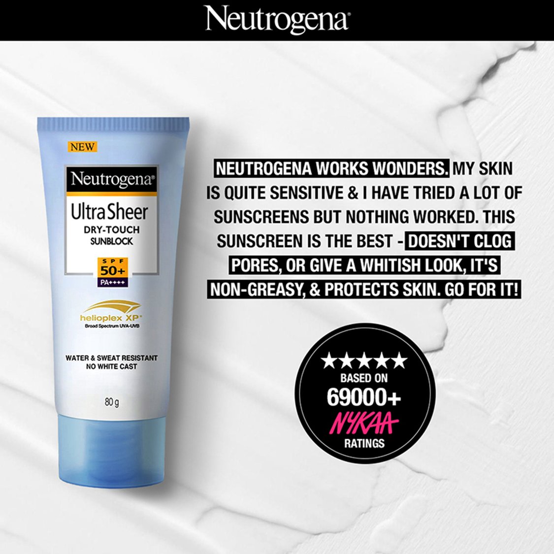 NEUTROGENA SPF 50+ Ultra Sheer Dry Touch Sunscreen - 80g