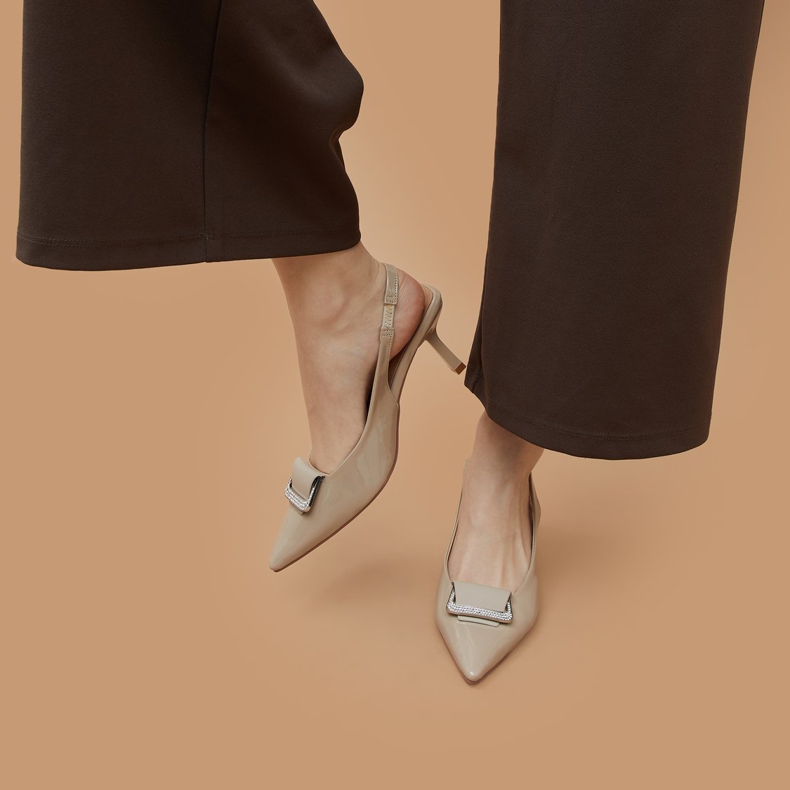 CODE Embellished Slingback Heels