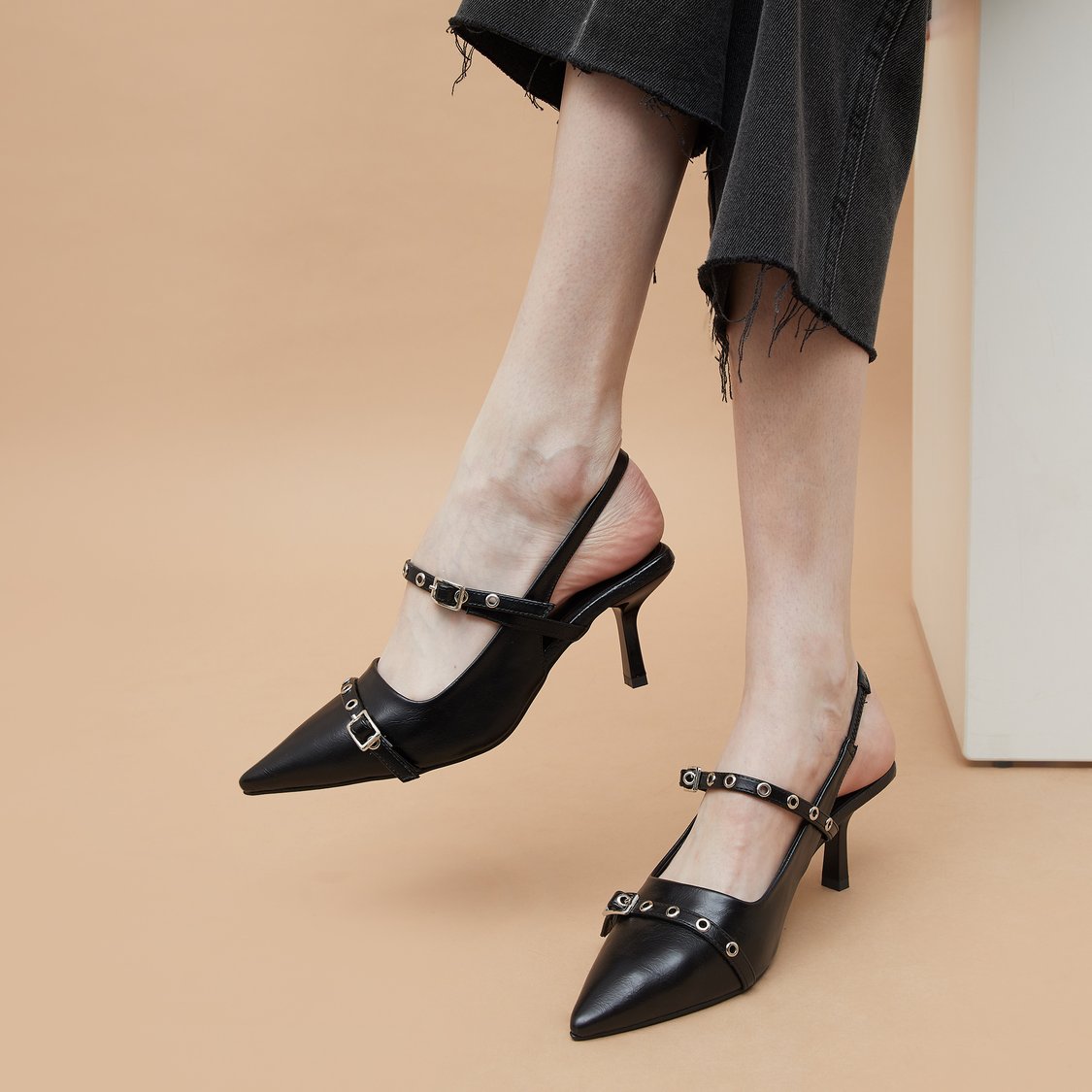 Buy GINGER Buckle- Detailed Spool Heels from Ginger at just INR