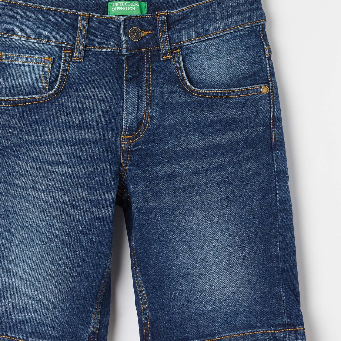 UNITED COLORS OF BENETTON Stonewashed Denim Shorts