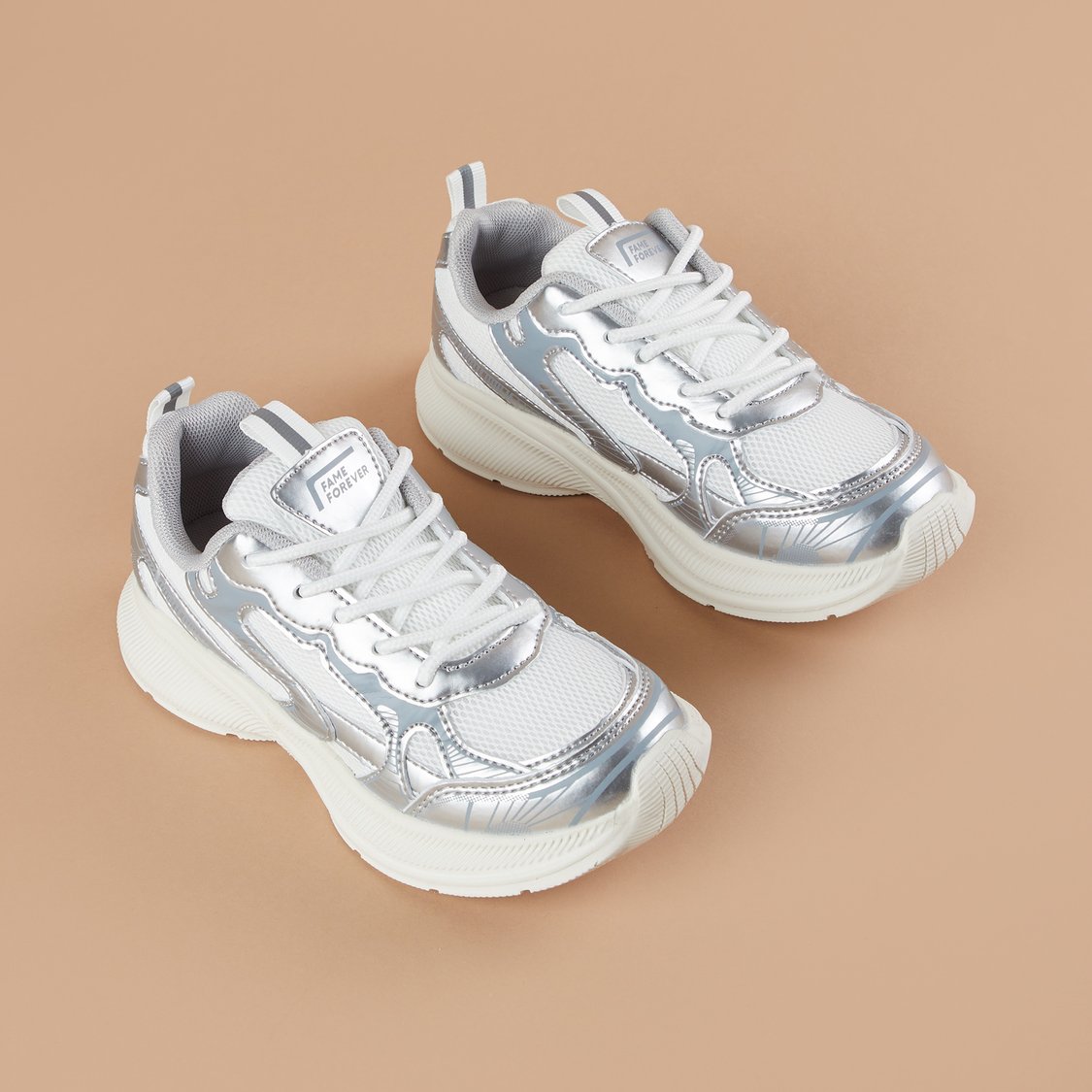 FAME FOREVER Panelled Low Top Sneakers