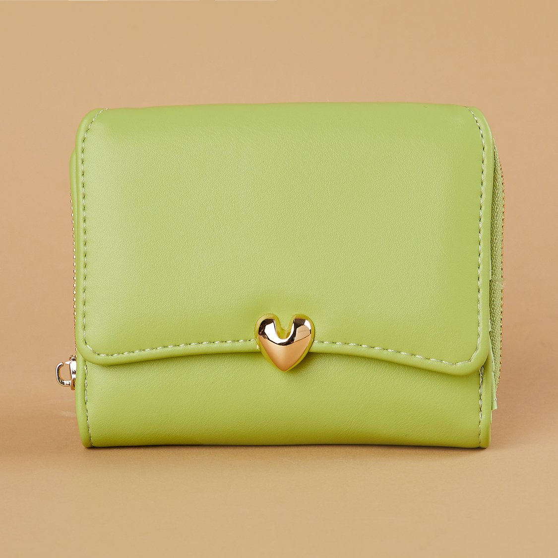 GINGER Heart Accented Tri-Fold Wallet