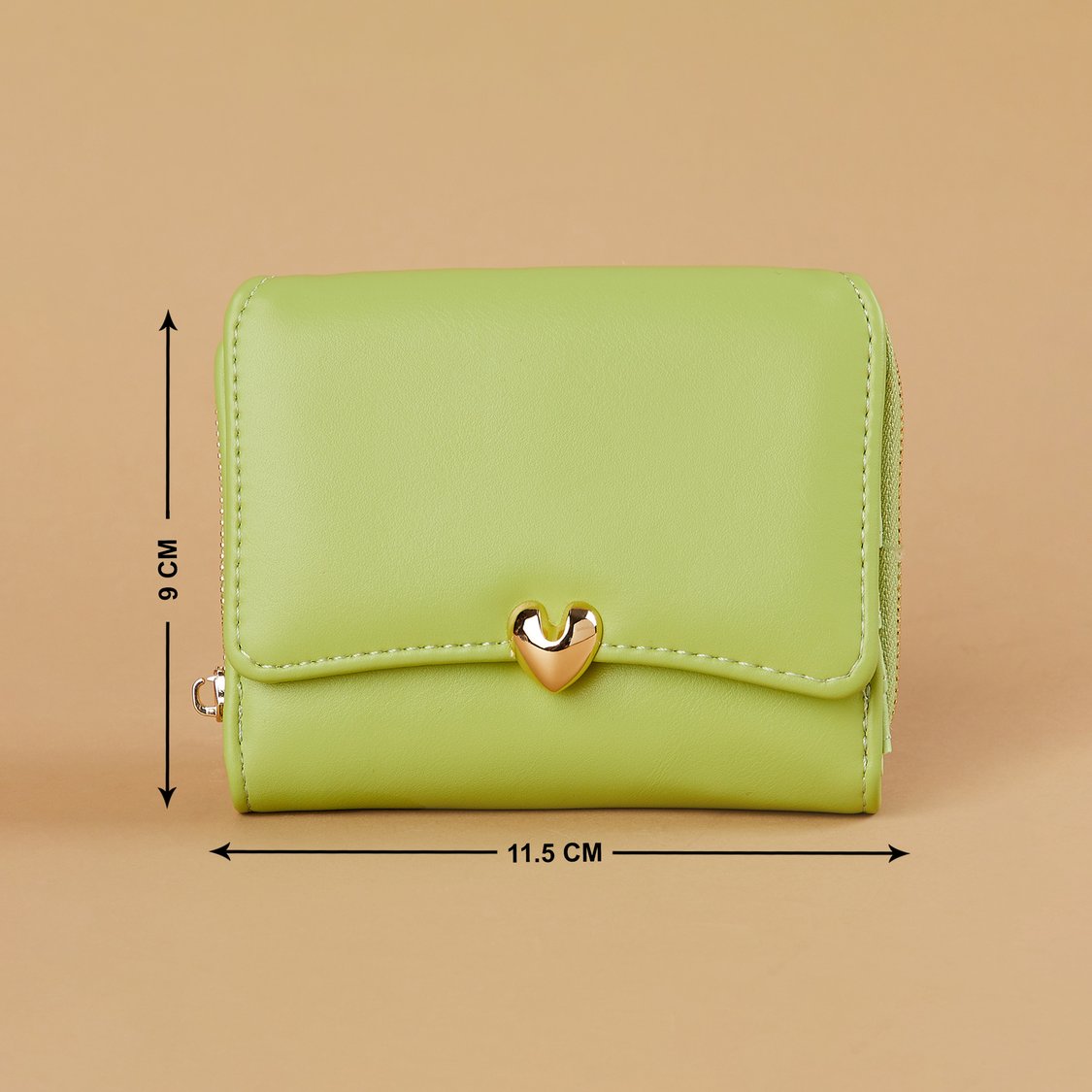 GINGER Heart Accented Tri-Fold Wallet