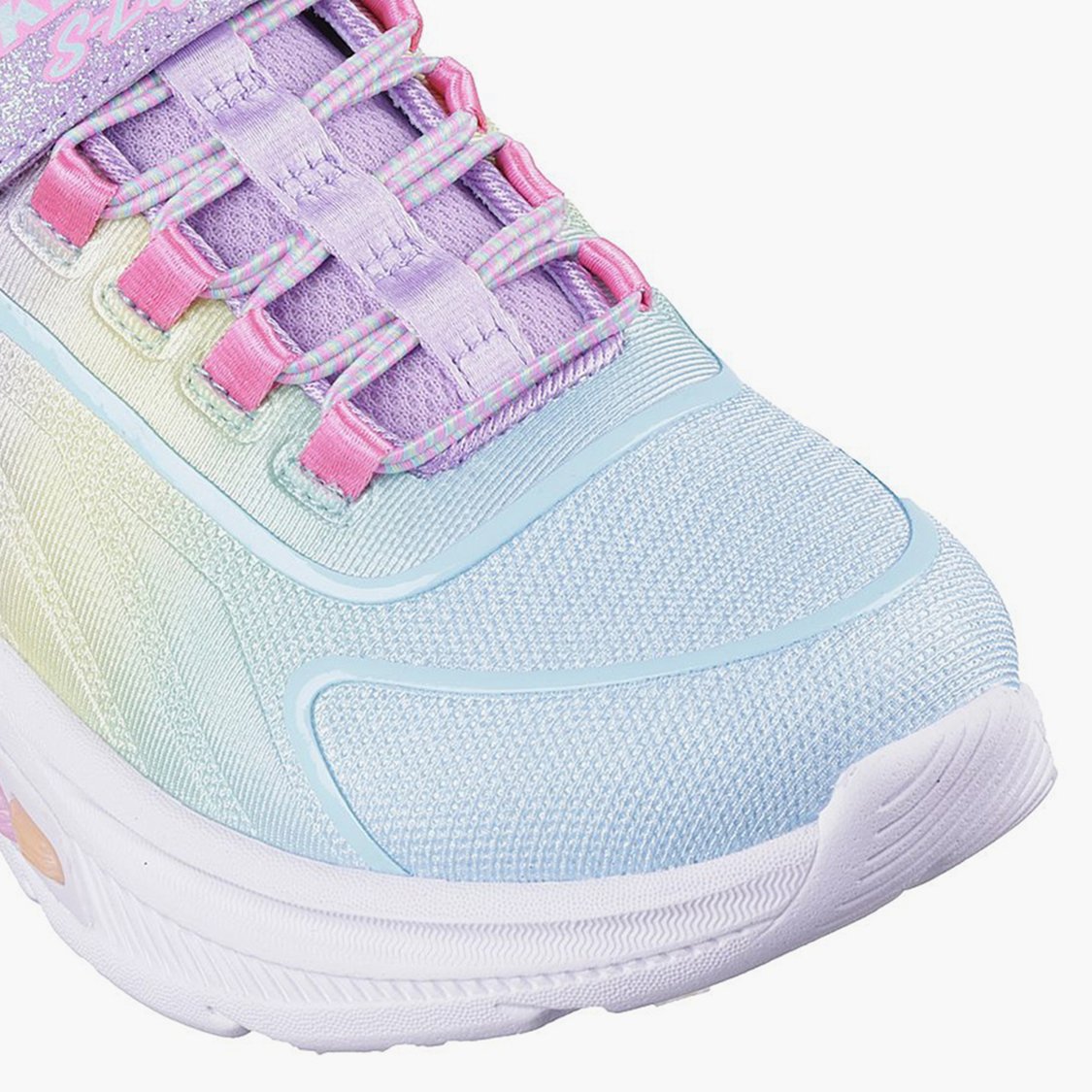 Pink Skechers Womens Velcro Sneakers Dyna-Lite Flat Shoes With