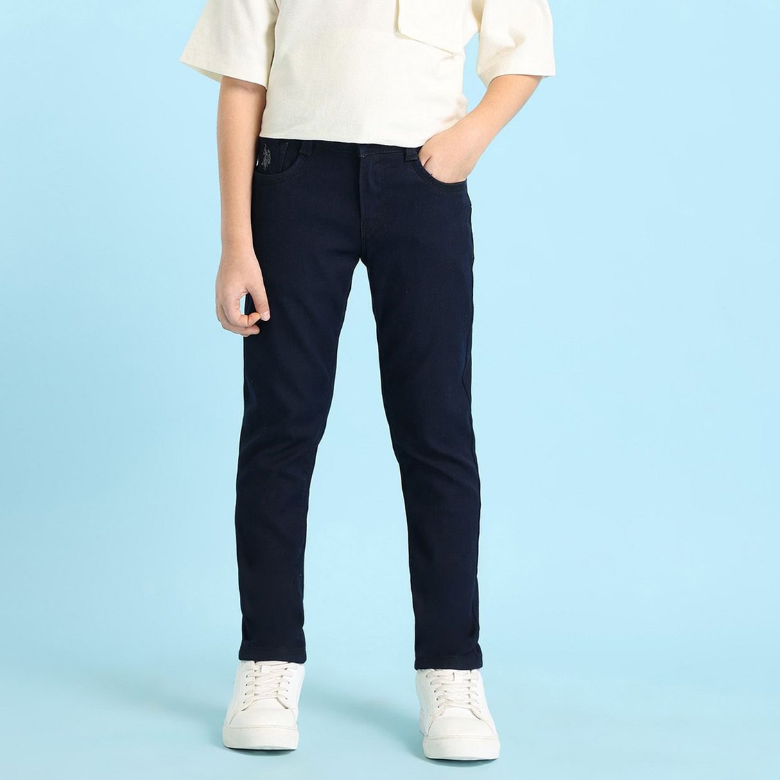 Buy POLO KIDS Boys Solid Regular Fit Jeans from