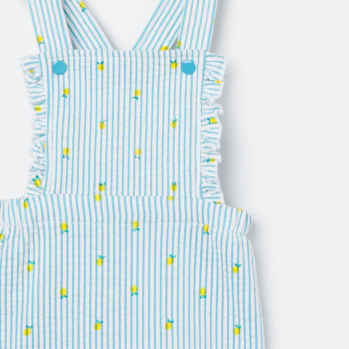 JUNIORS Printed Dungaree Dress with Solid Top