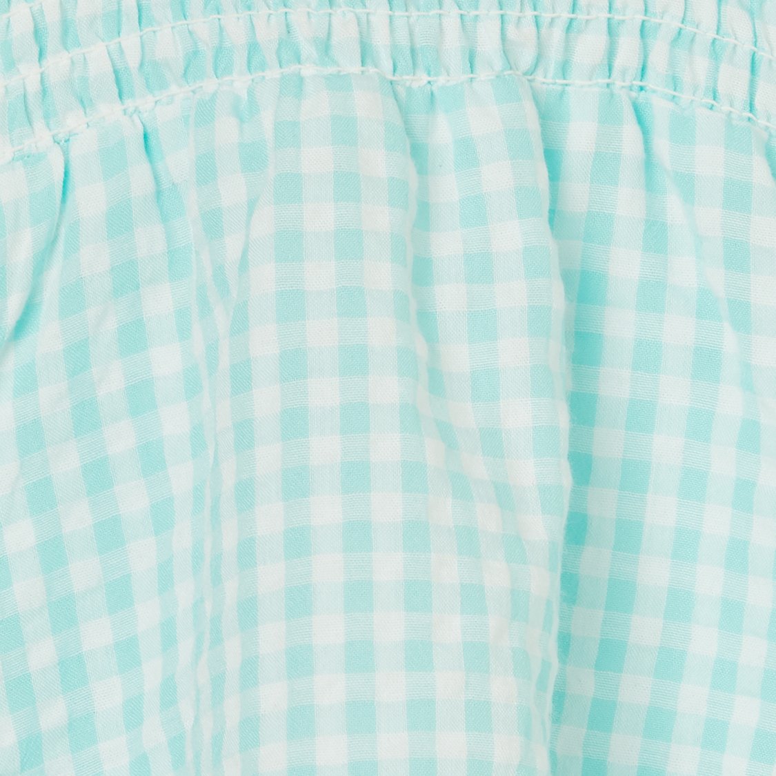 JUNIORS Checked Ruffle Detail Top
