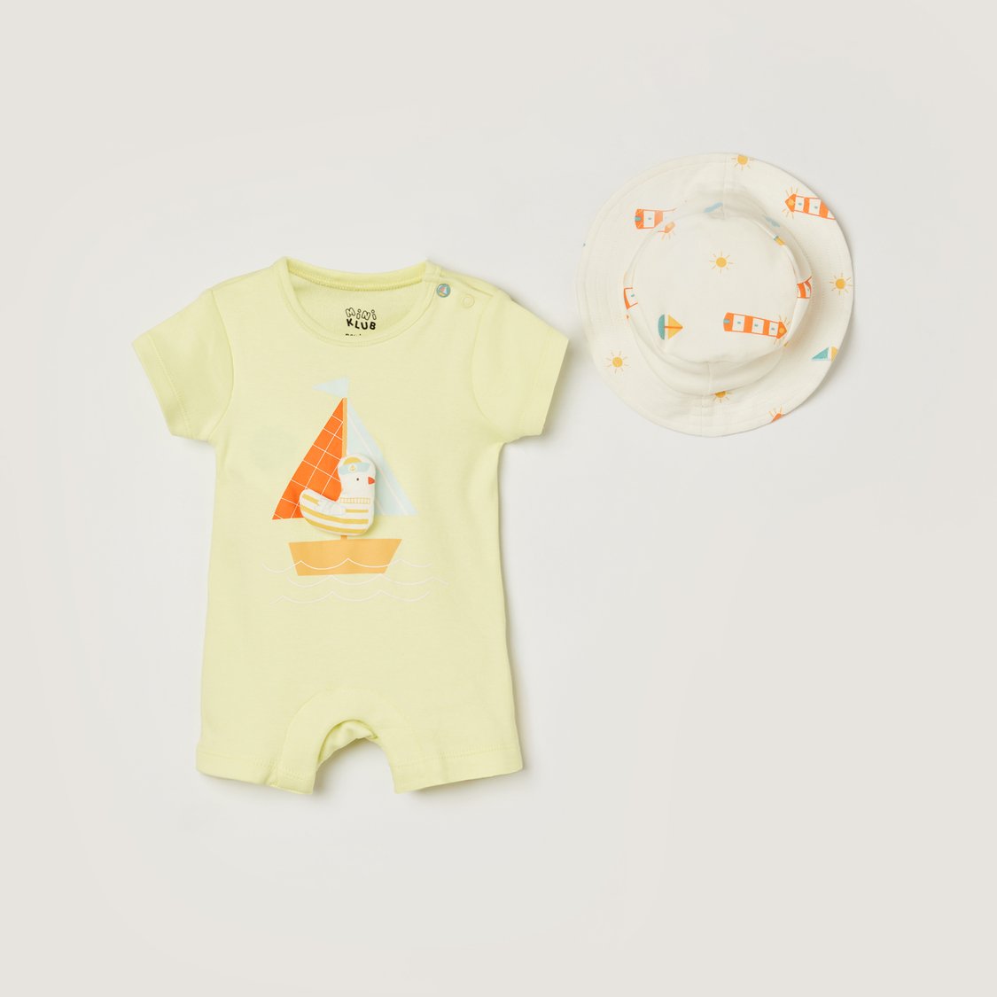 FS MINI KLUB Applique Romper with Hat
