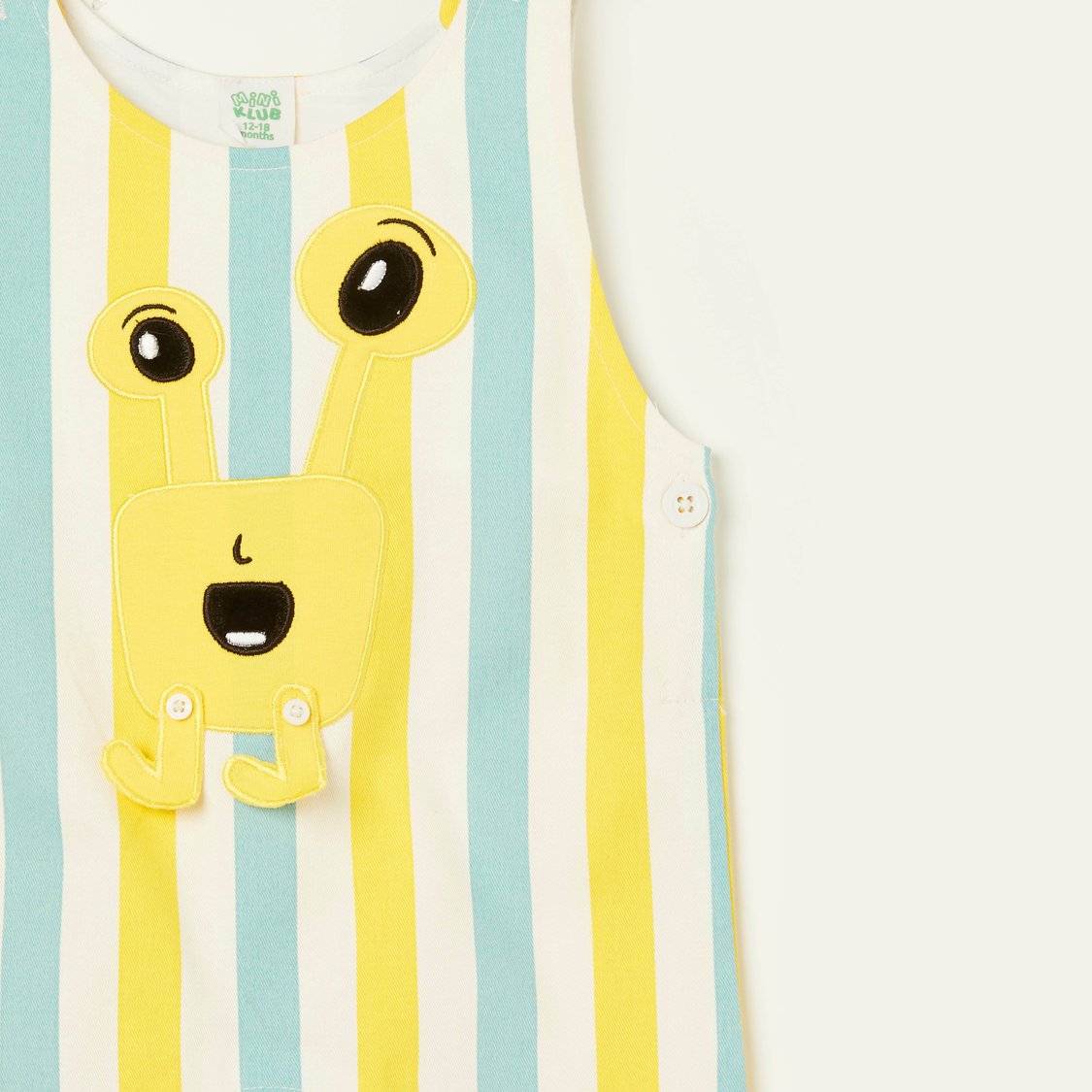 FS MINI KLUB Striped Dungaree with Solid T-shirt