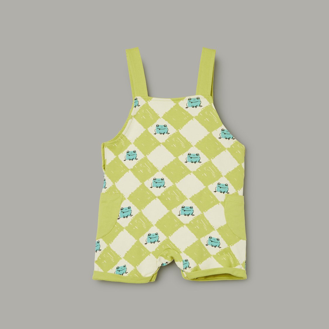 FS MINI KLUB Printed Dungarees with Solid T-shirt