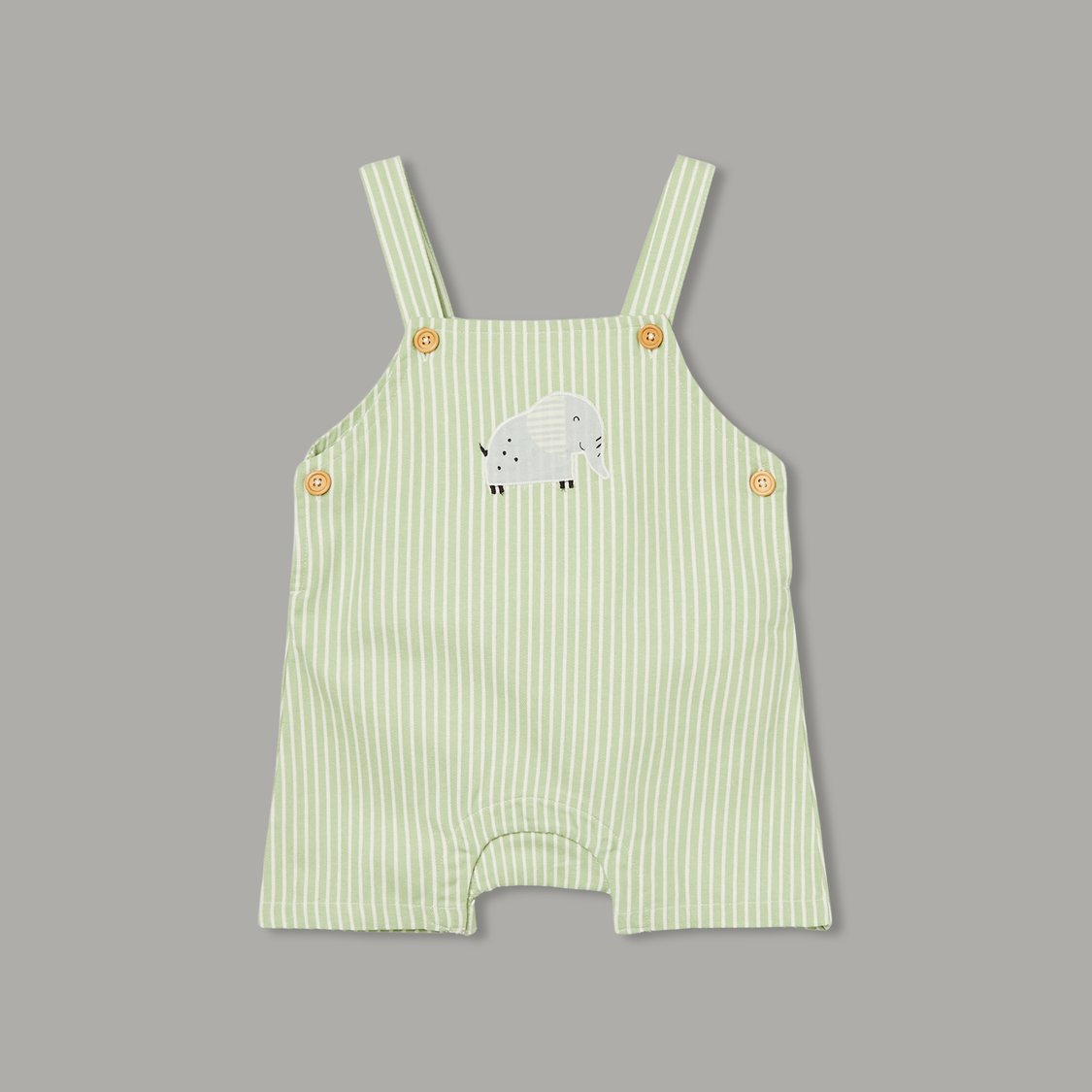 FS MINI KLUB Striped Dungarees with Solid T-shirt