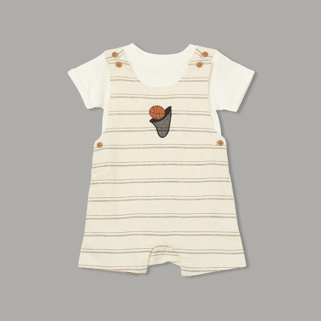 FS MINI KLUB Striped Rompers with T-shirt