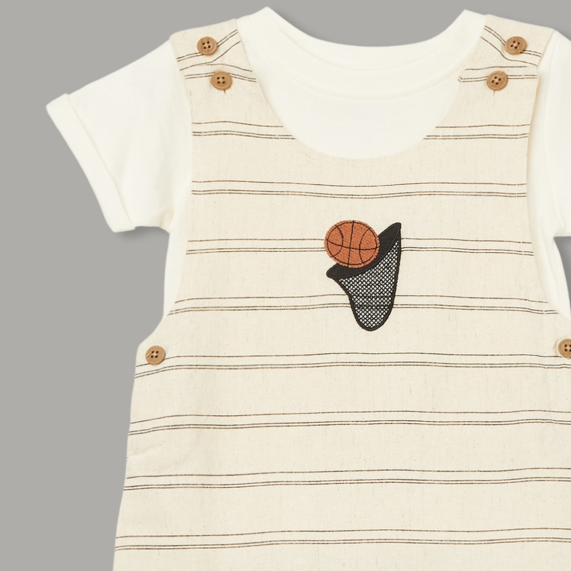 FS MINI KLUB Striped Rompers with T-shirt