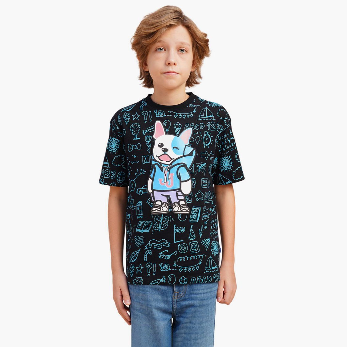 Buy JACK JONES JUNIOR Boys Graphic Print Oversized T-shirt from