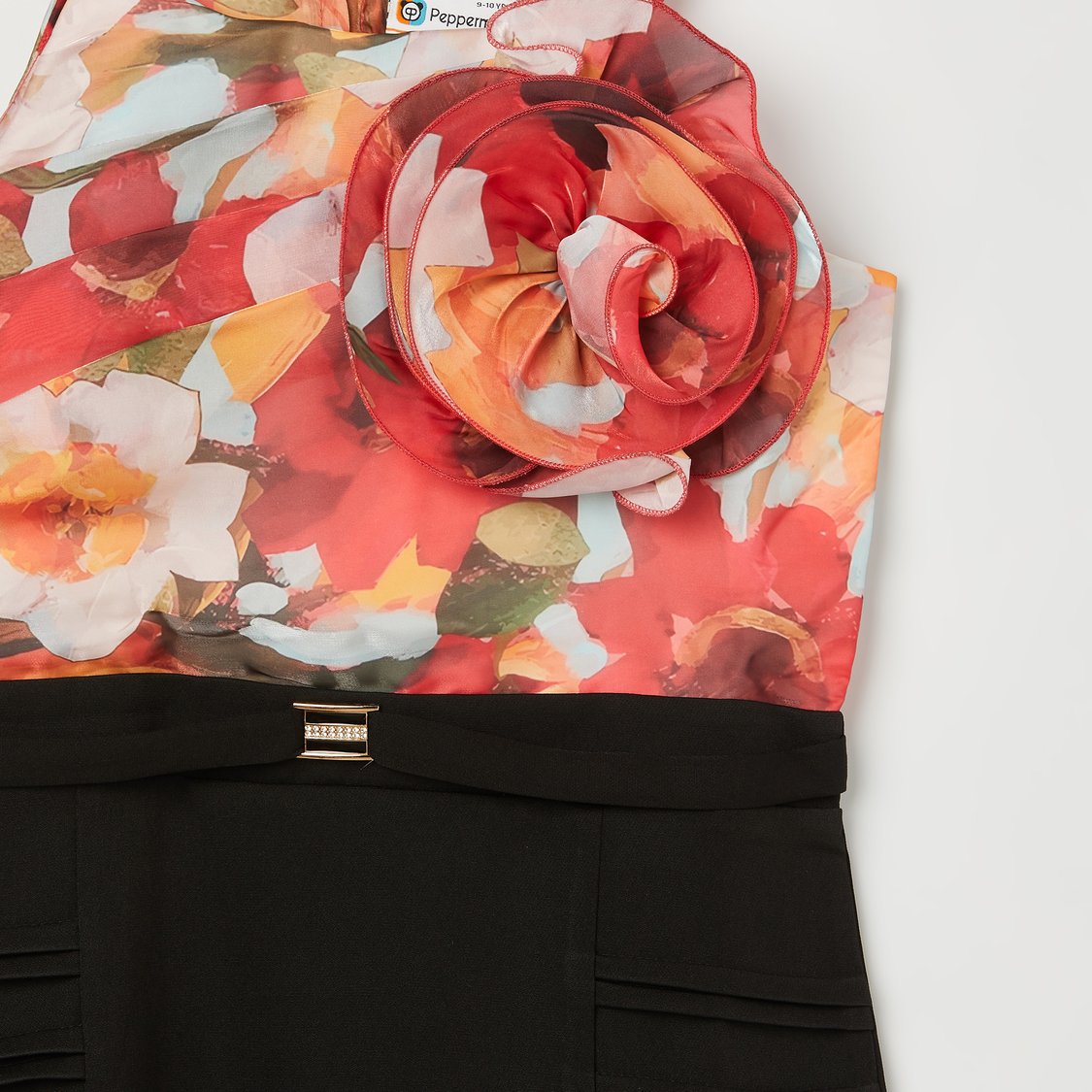 Ted Baker Black And Pink Dress Red Silk Flower Print Dress With