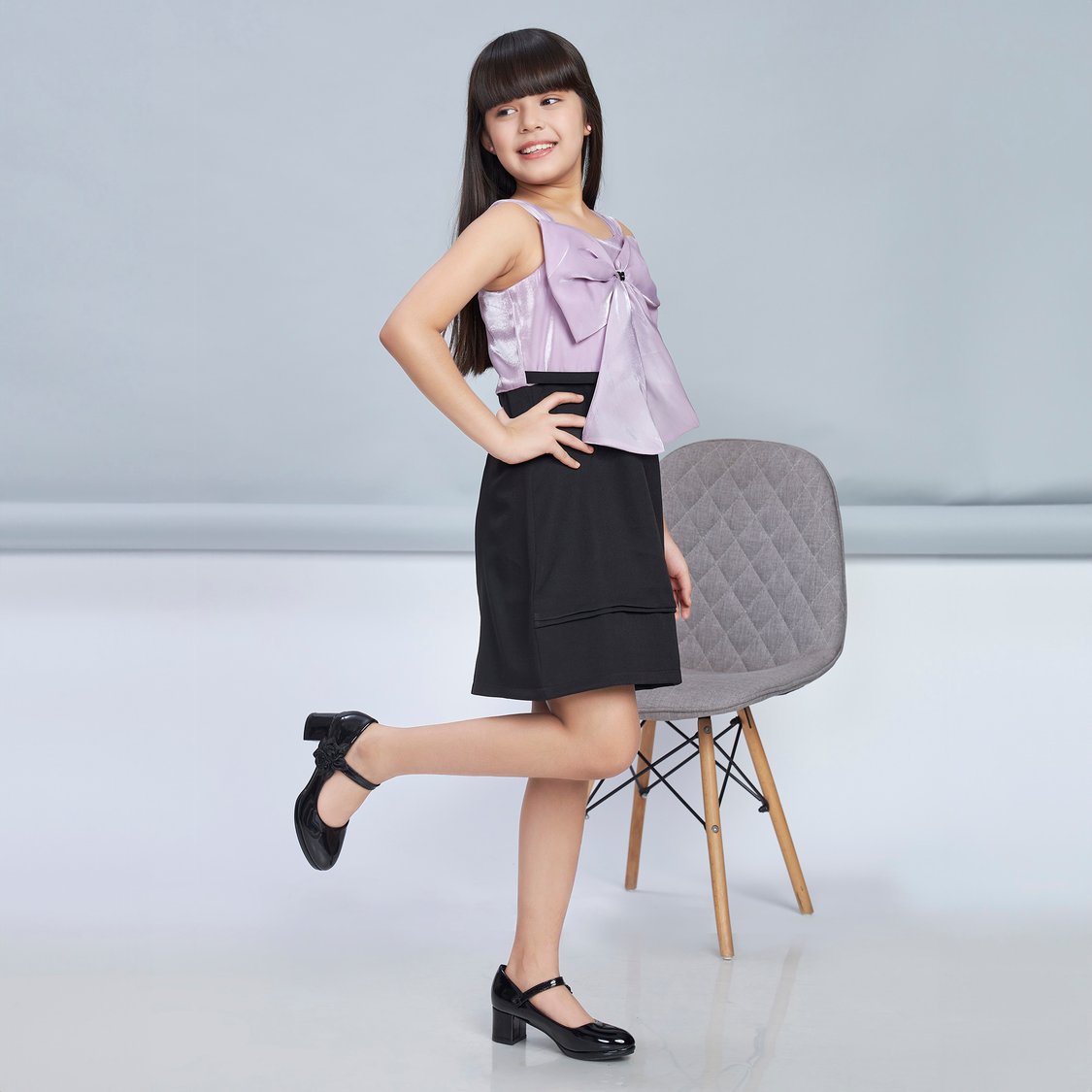 PEPPERMINT Bow Applique Dress