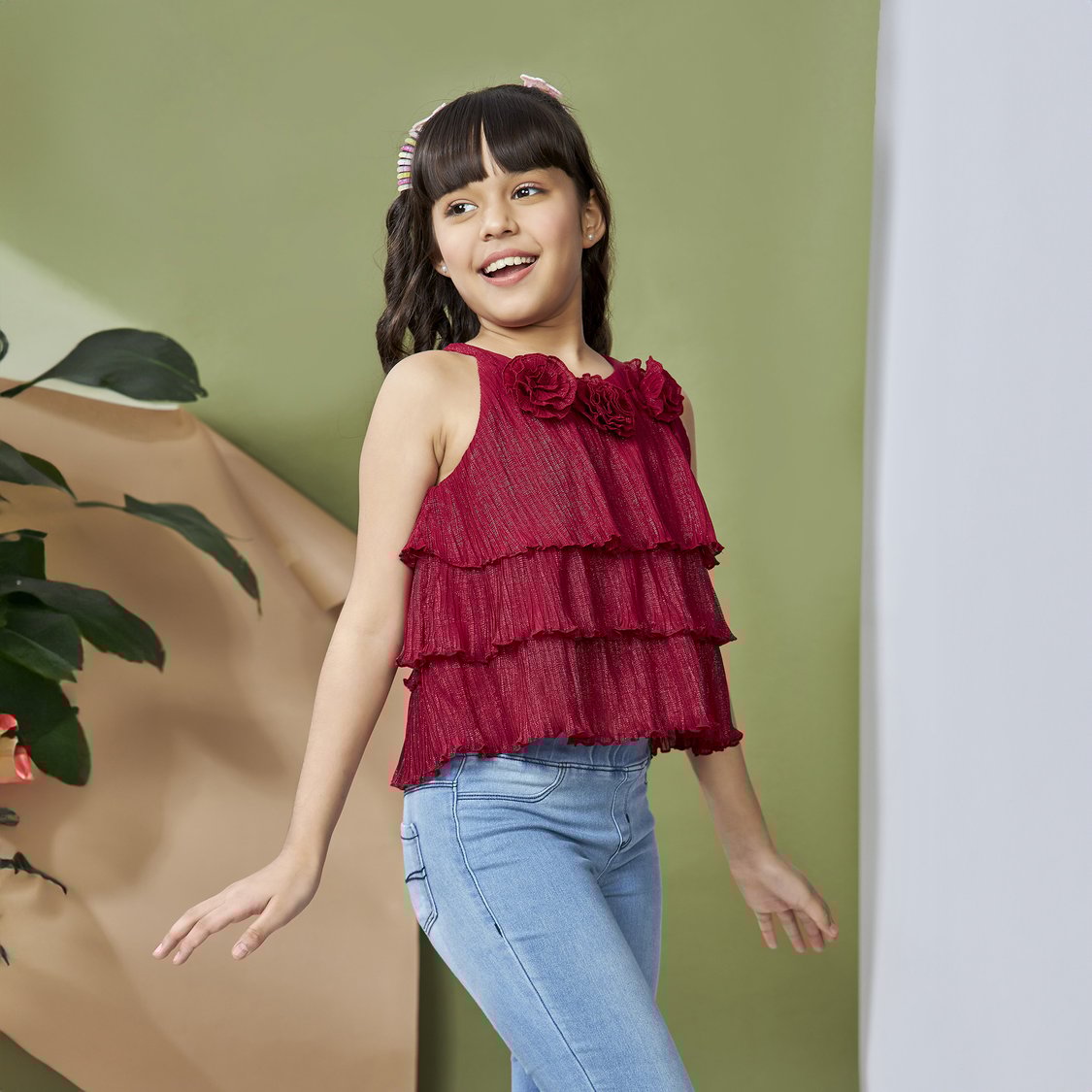 PEPPERMINT Applique Tiered Top