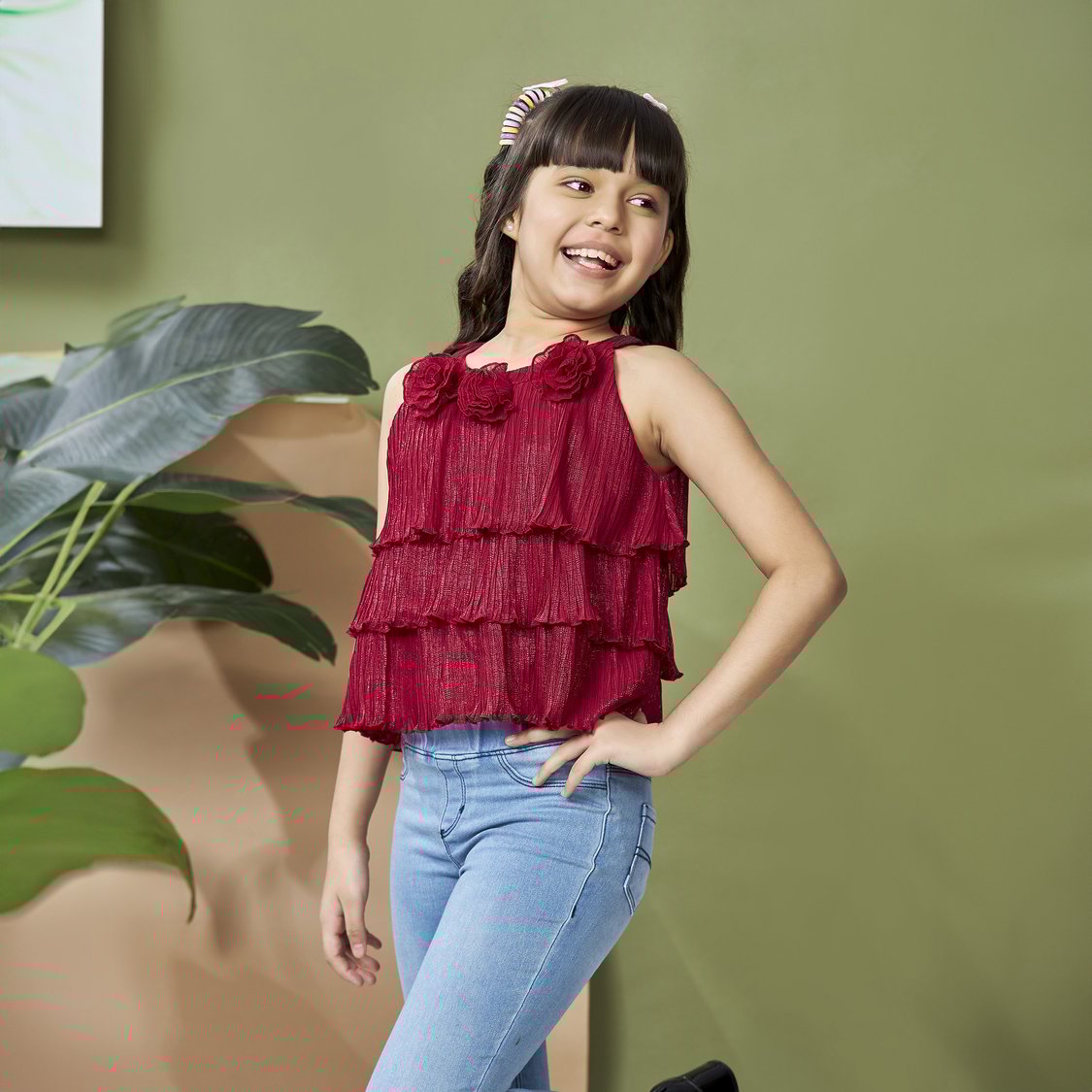 PEPPERMINT Applique Tiered Top