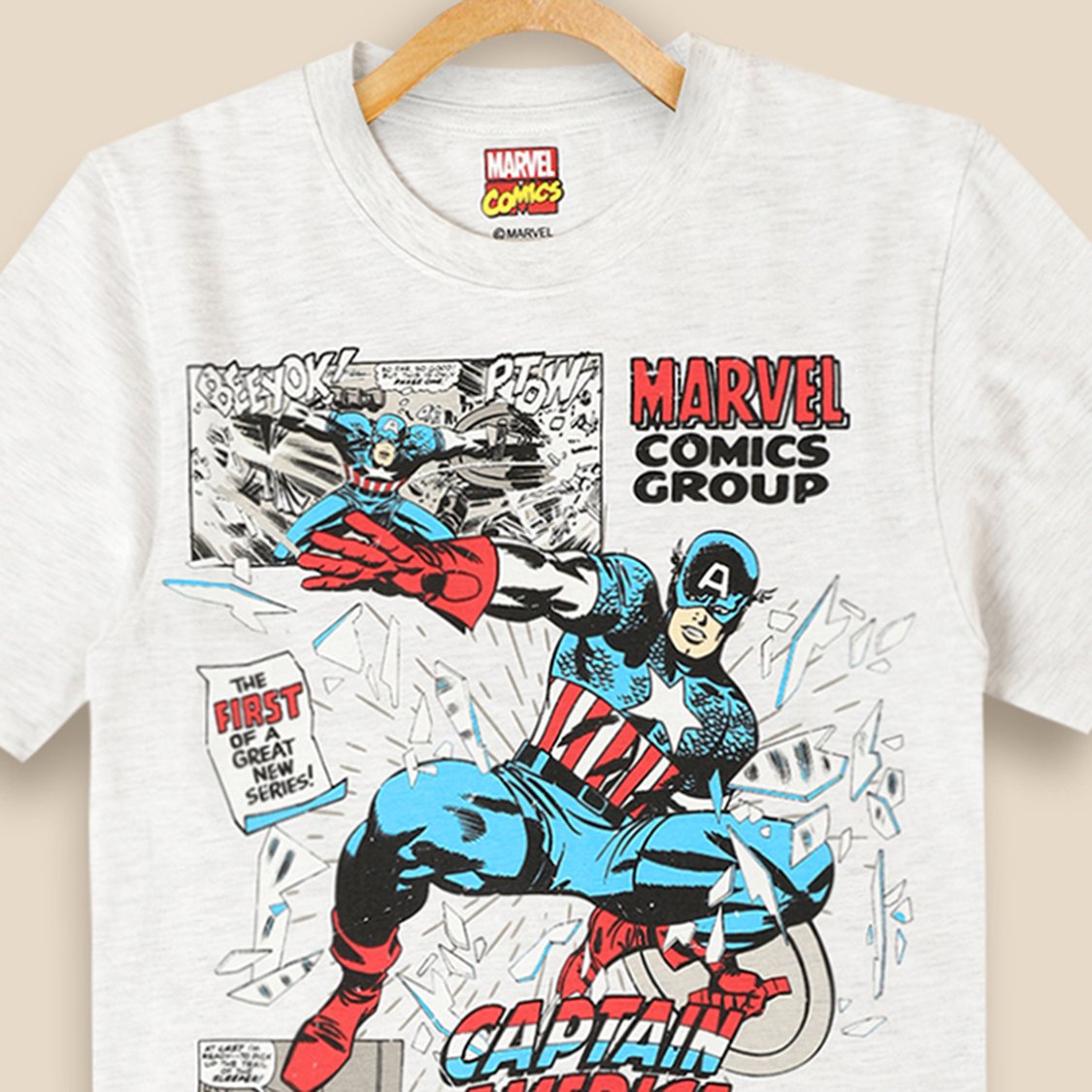 KIDSVILLE Boys Captain America Printed T-shirt