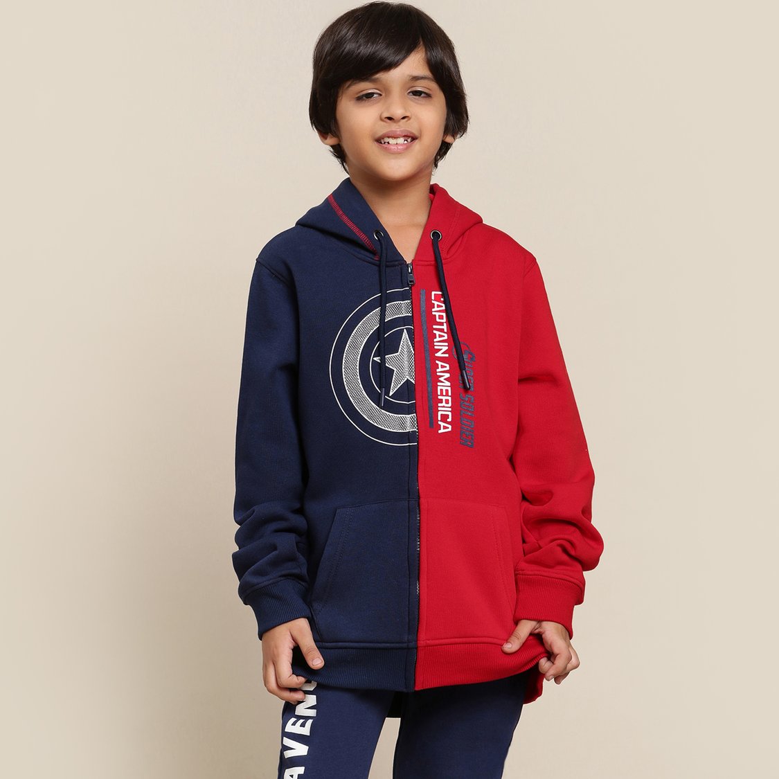 KIDSVILLE Captain America Printed Hooded Sweatshirt