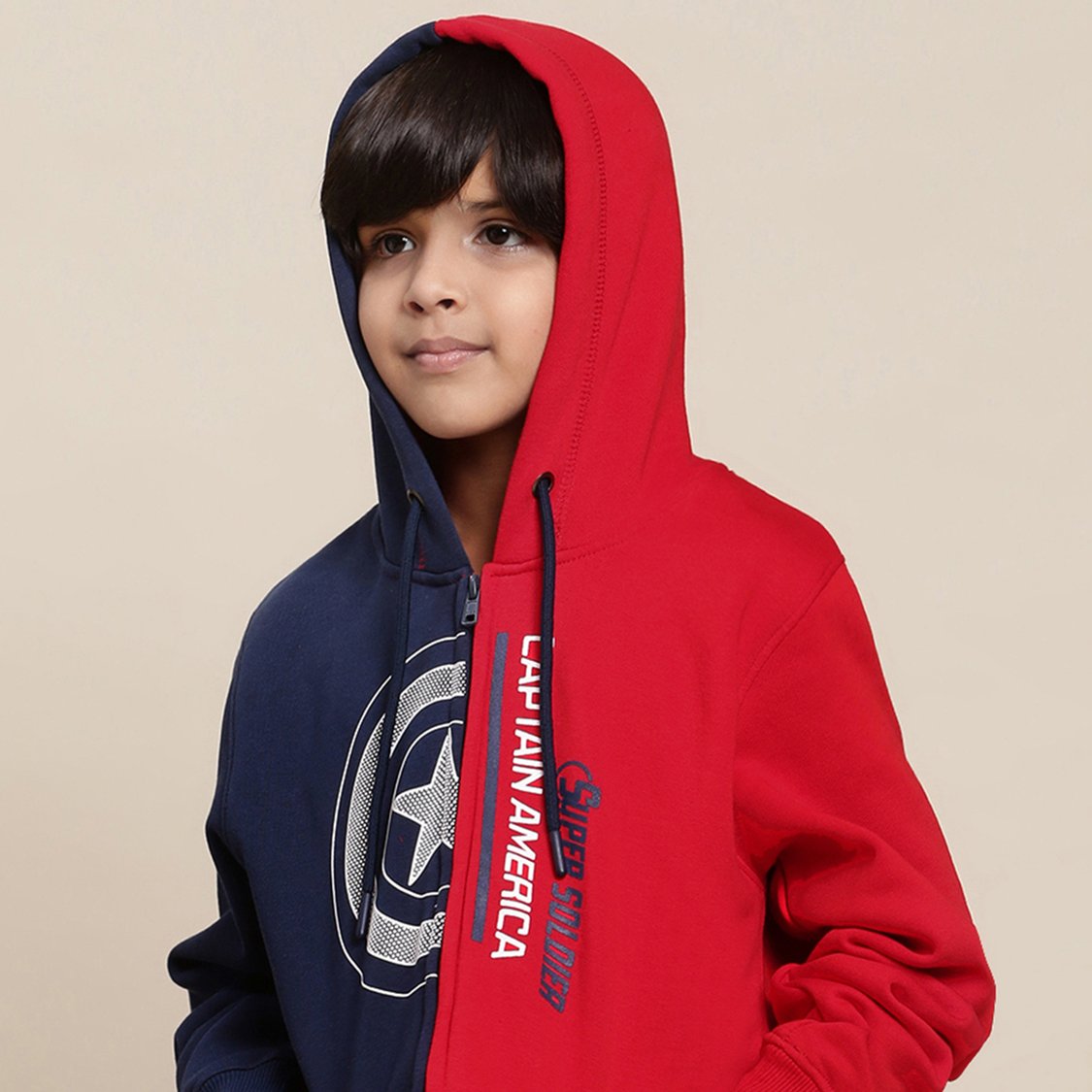 KIDSVILLE Captain America Printed Hooded Sweatshirt