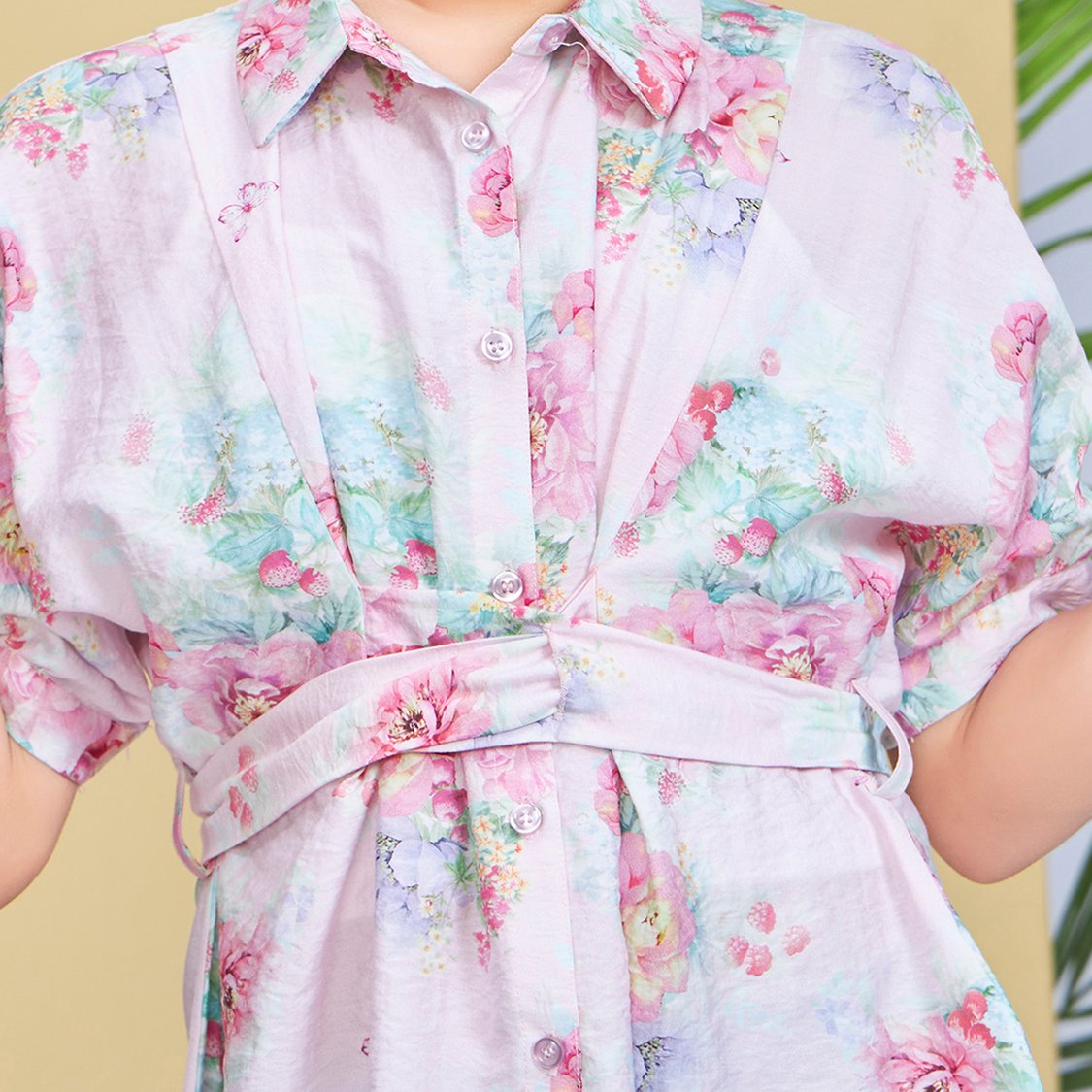 PEPPERMINT Floral Print Shirt-Style Top