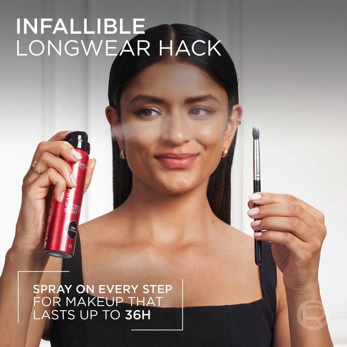 L'OREAL PARIS Infallible 3-Second Setting Spray, 36Hr Long Lasting Makeup - 75ml