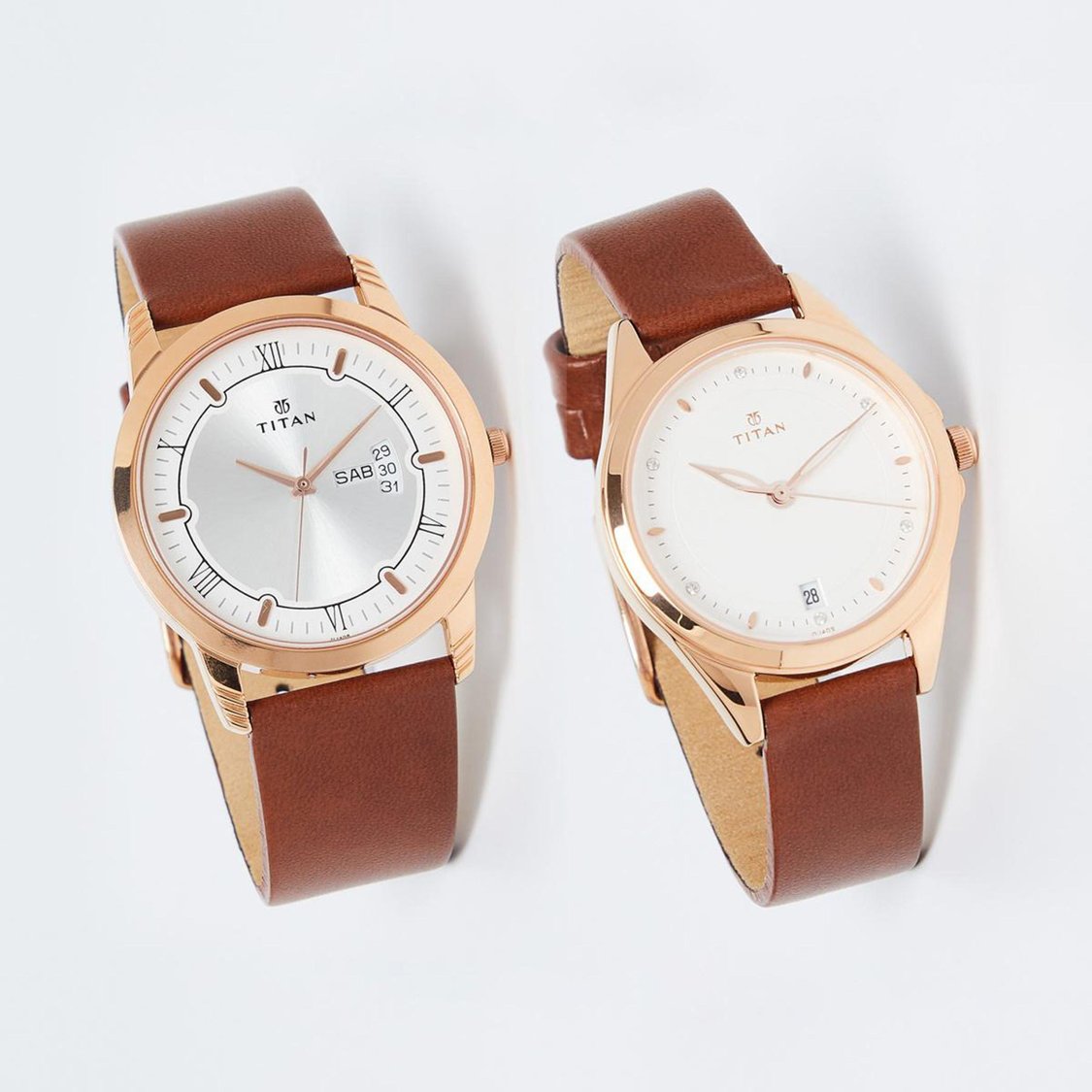 Buy TITAN Bandhan Analog Couple Watch Set NT17742565WL01 from - Main Image