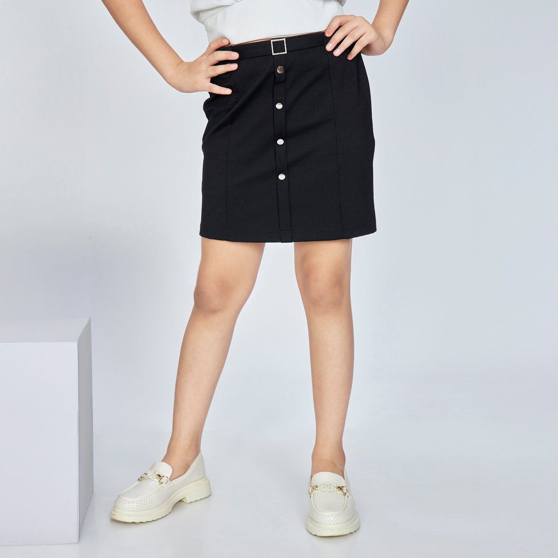 スカート Kika button mini skirt andmary ANDMARY】Kika button mini skirt