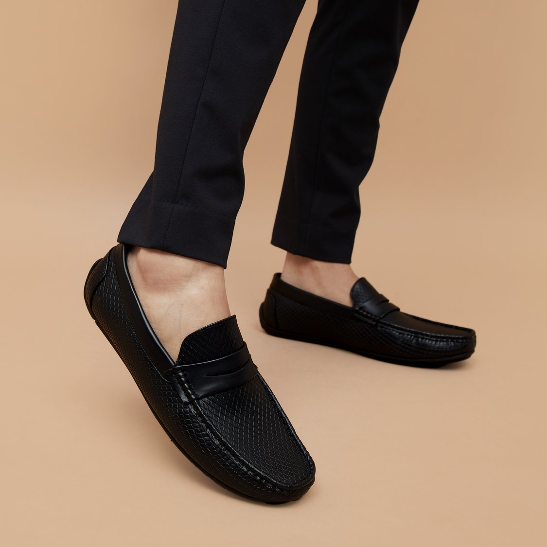 CODE Patterned Penny Loafers