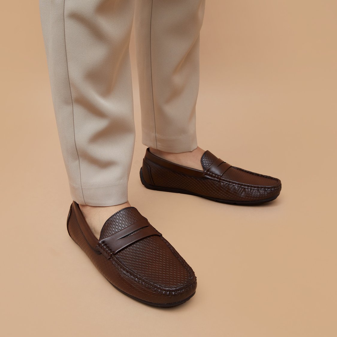 CODE Patterned Penny Loafers