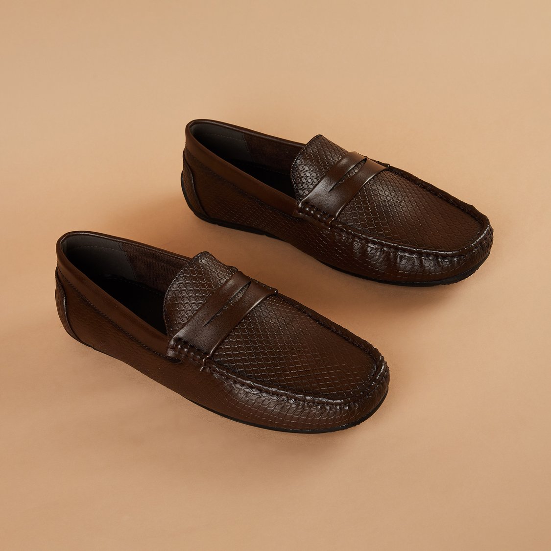 CODE Patterned Penny Loafers