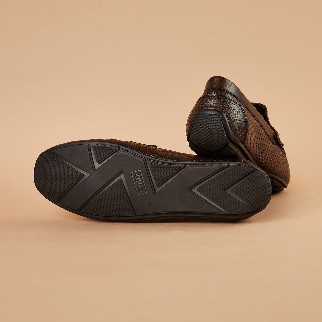 CODE Patterned Penny Loafers