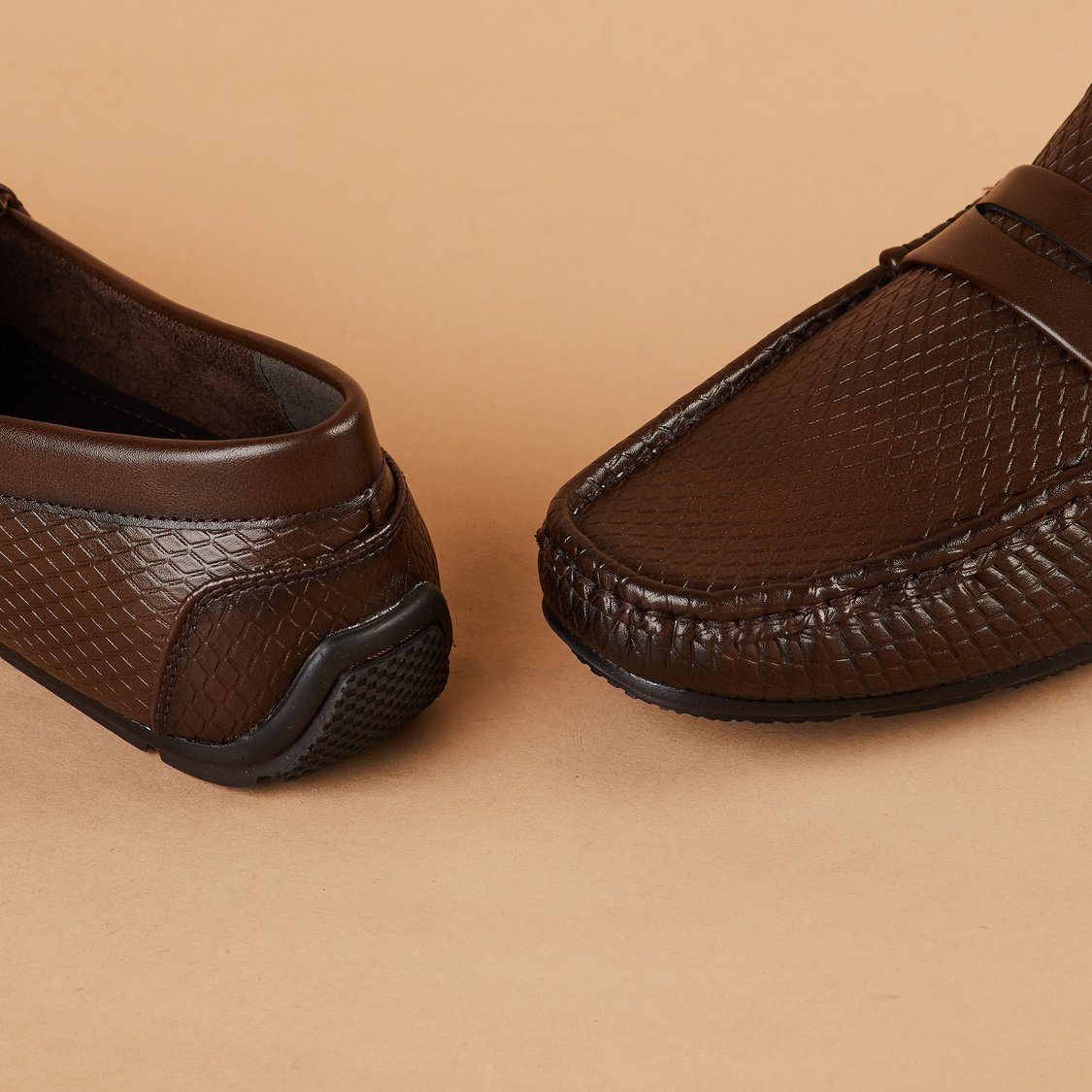 CODE Patterned Penny Loafers