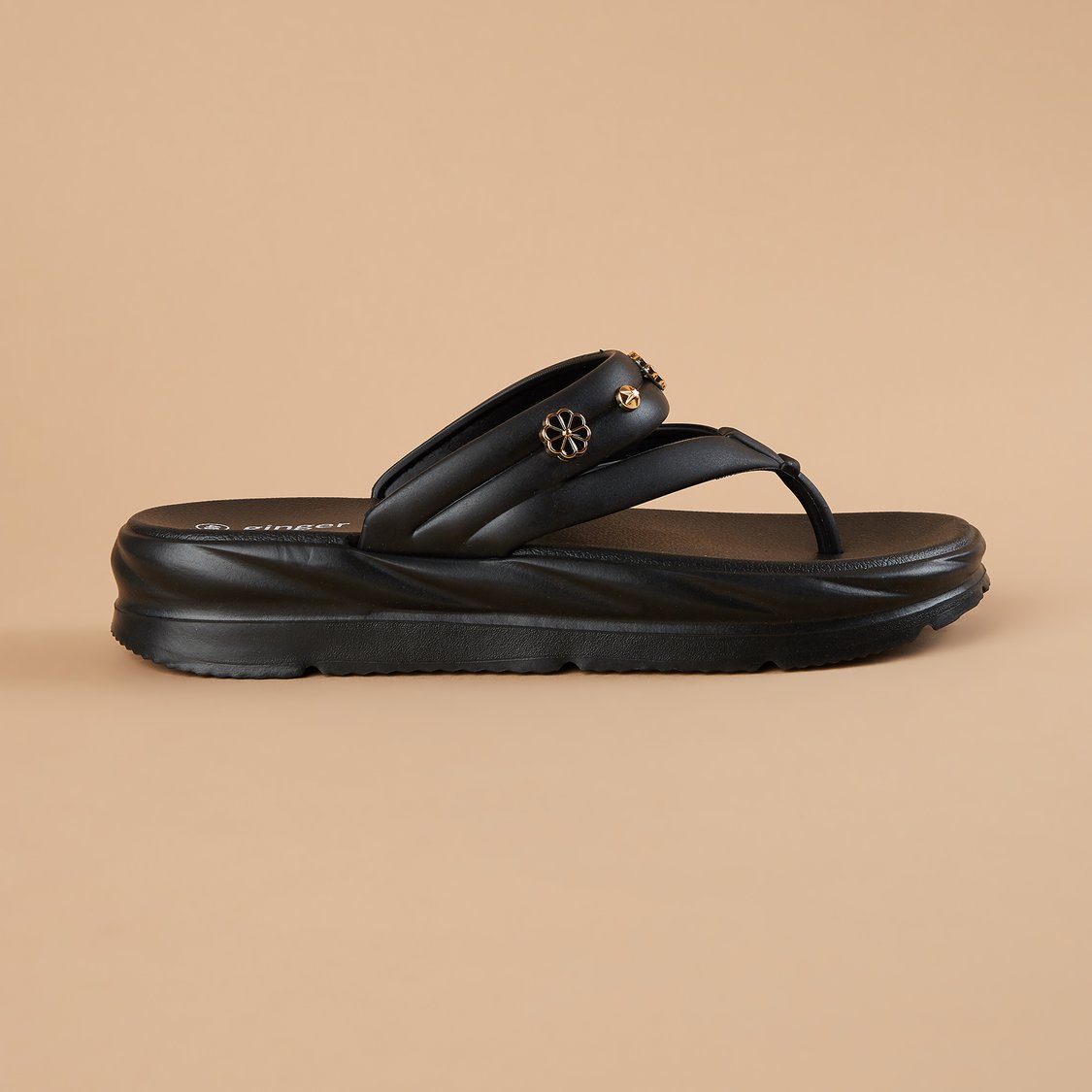 GINGER Thong Sandals with Charm Accents