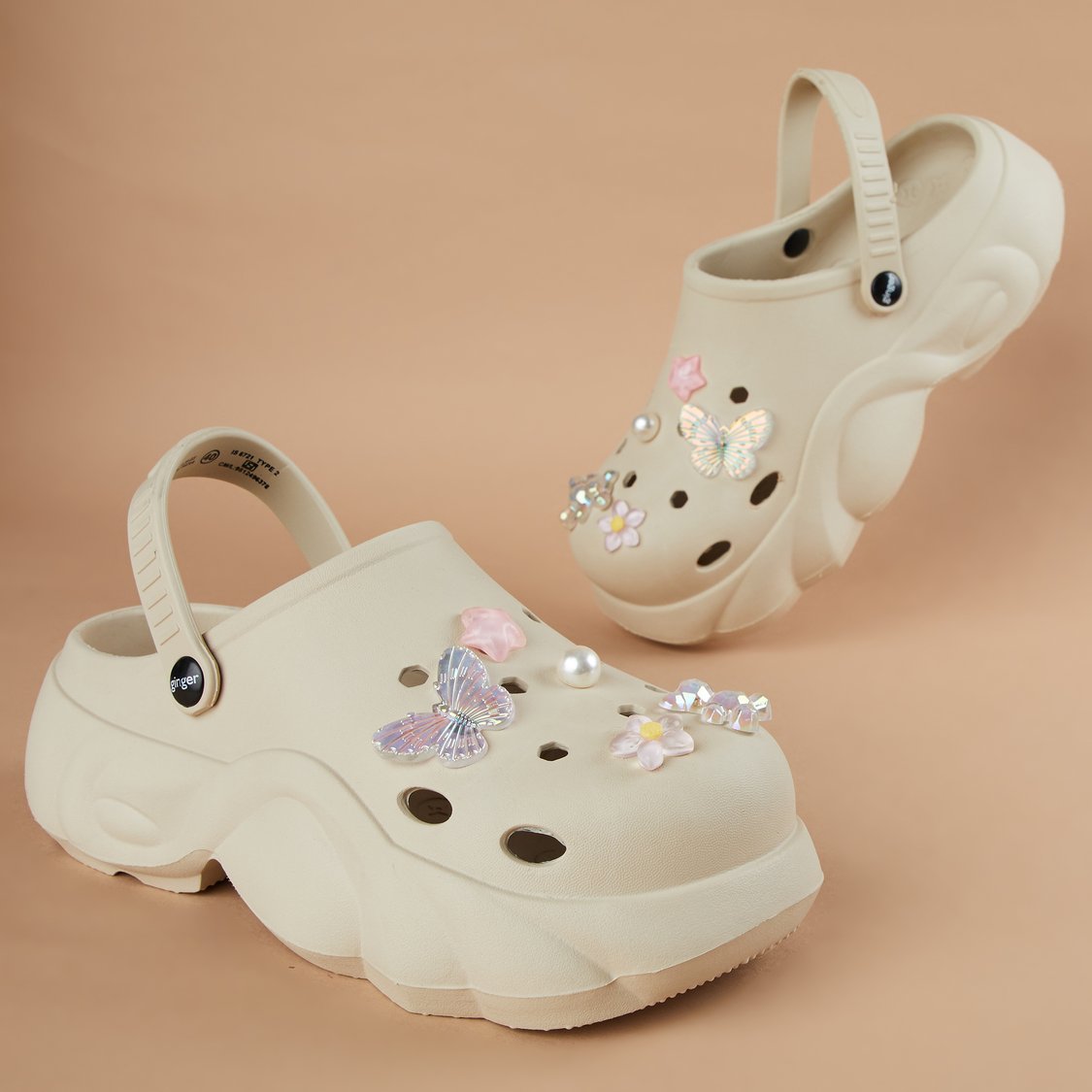 Buy GINGER Jibbitz Charms Platform Clogs from Ginger at just INR