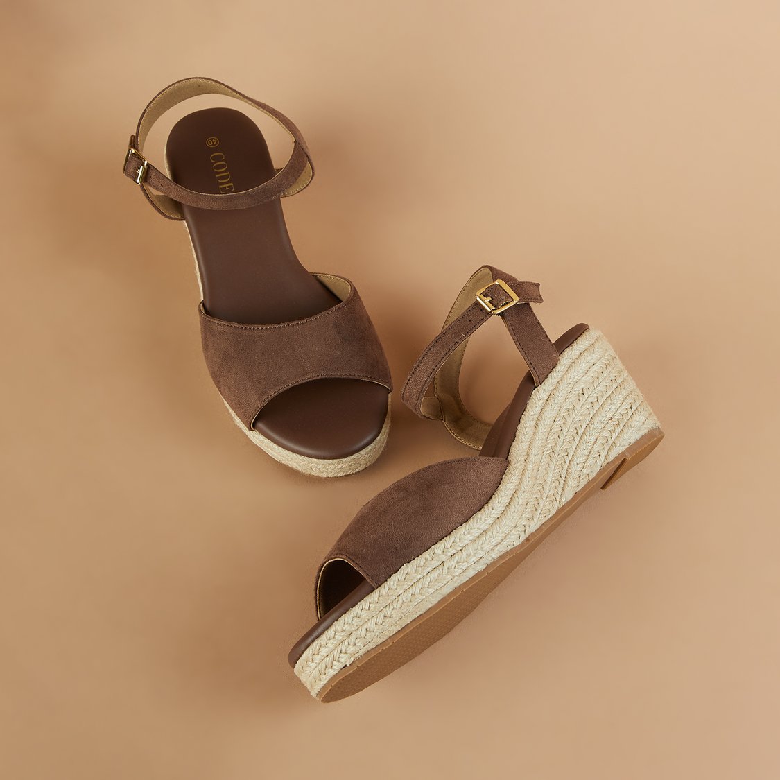 CODE Ankle Strap Espadrille Wedges - Main Image