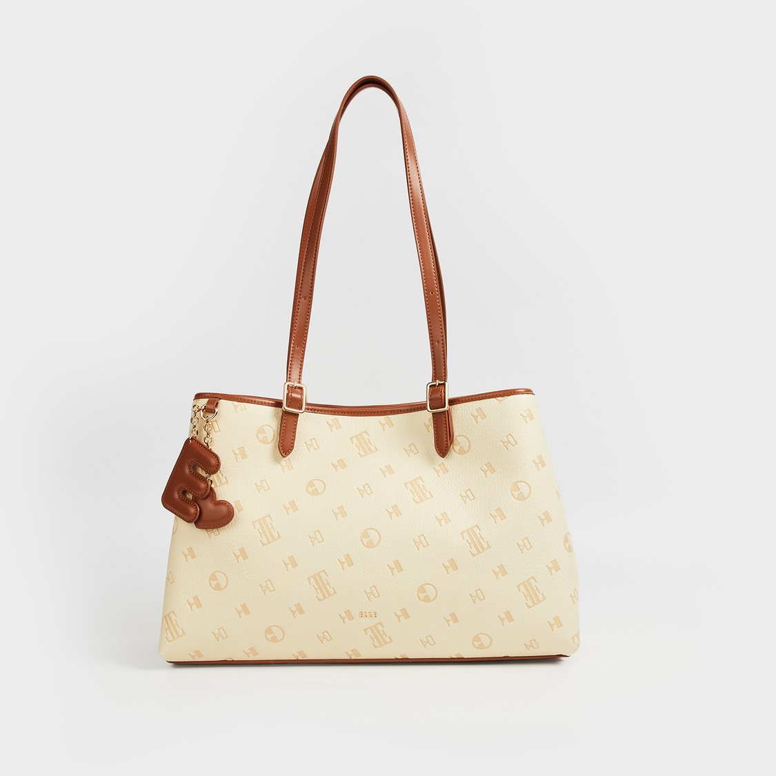 ELLE Monogram Print Shoulder Bag