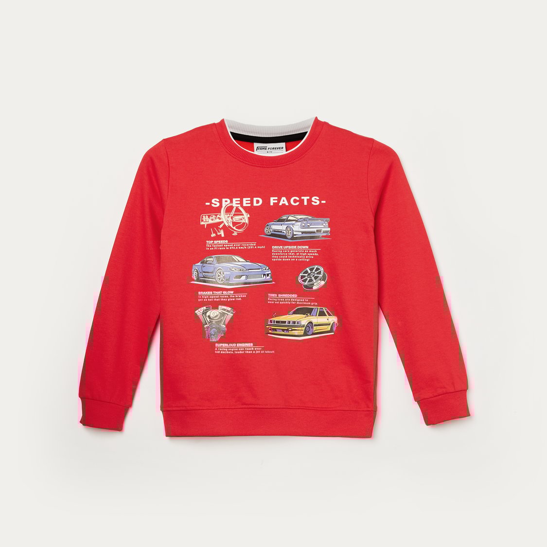 FAME FOREVER Graphic Print Crew Neck Sweatshirt