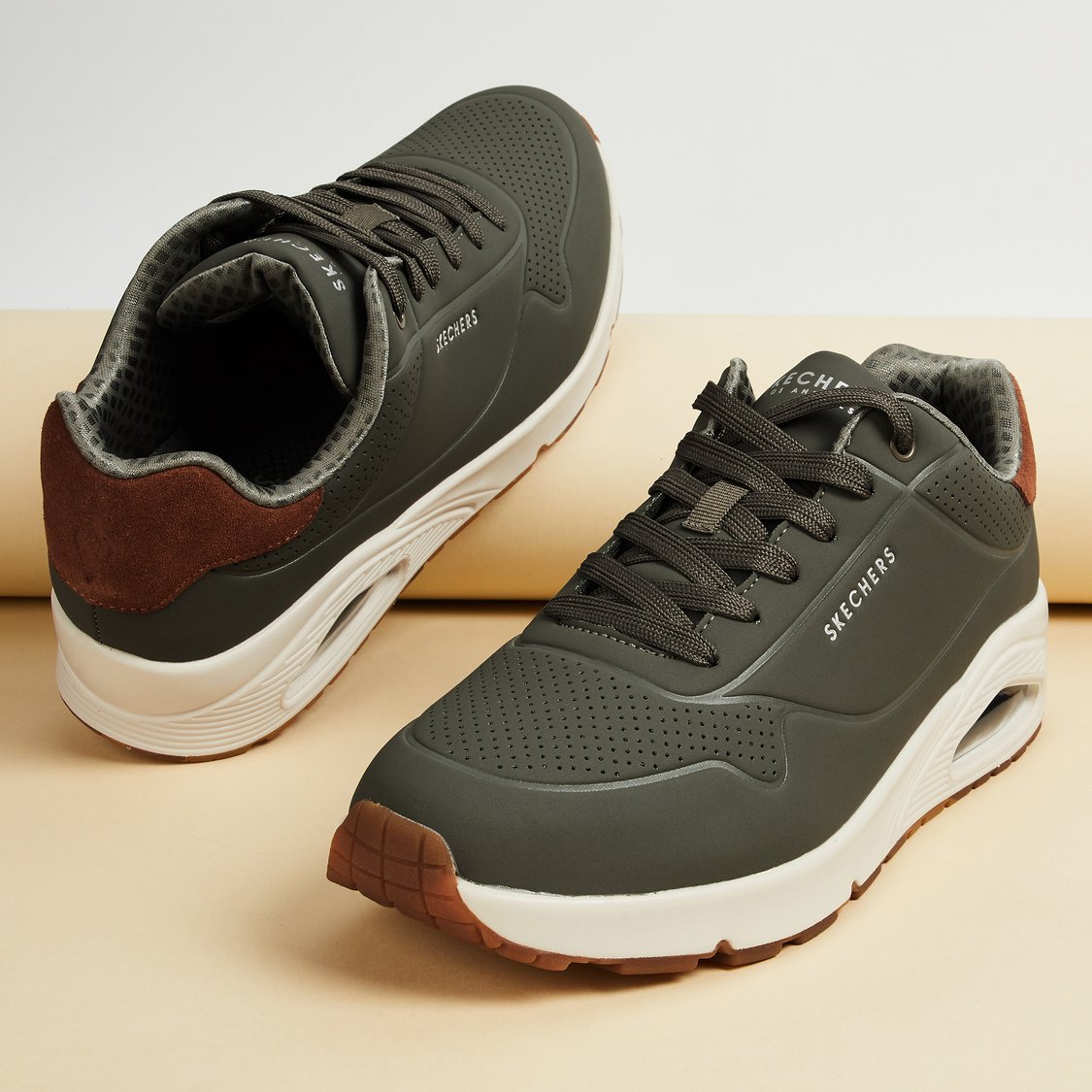 Shoes Tenis Skechers Olive Buy SKECHERS Uno Suited On Air