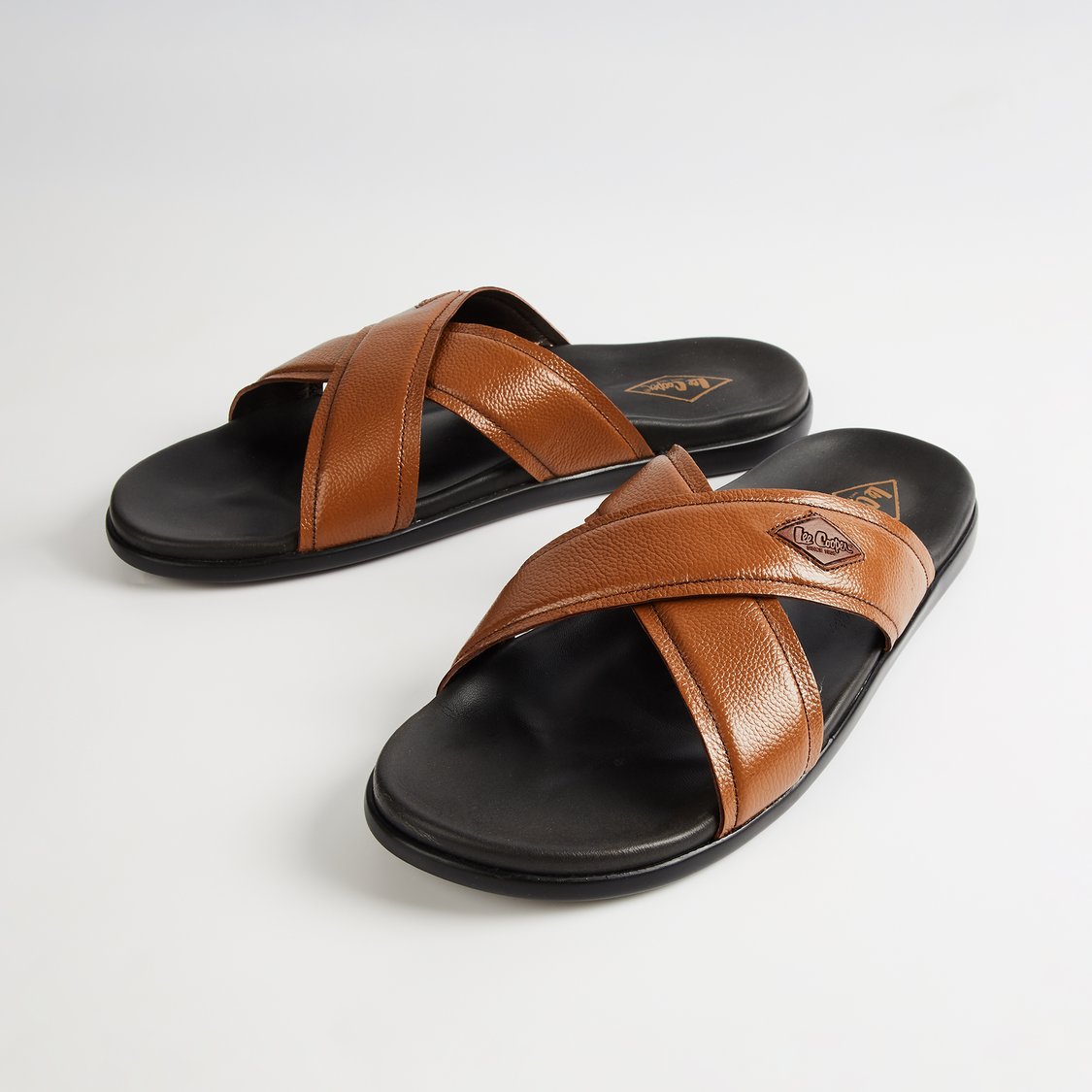 Buy LEE COOPER Leather Cross-Strap Sandals from Lee Cooper at just