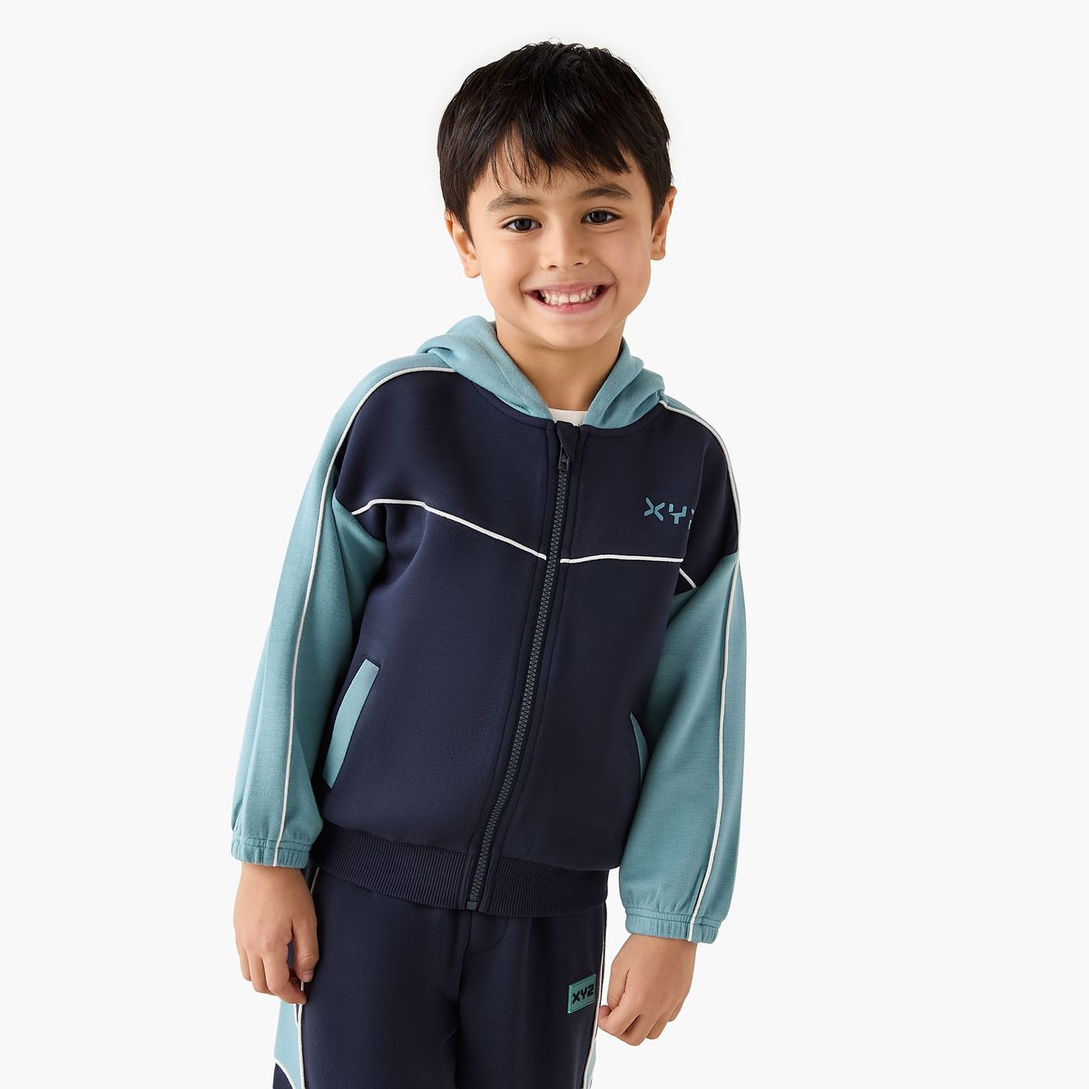 Buy Juniors XYZ Colourblock Hooded Sweatshirt and Joggers Set