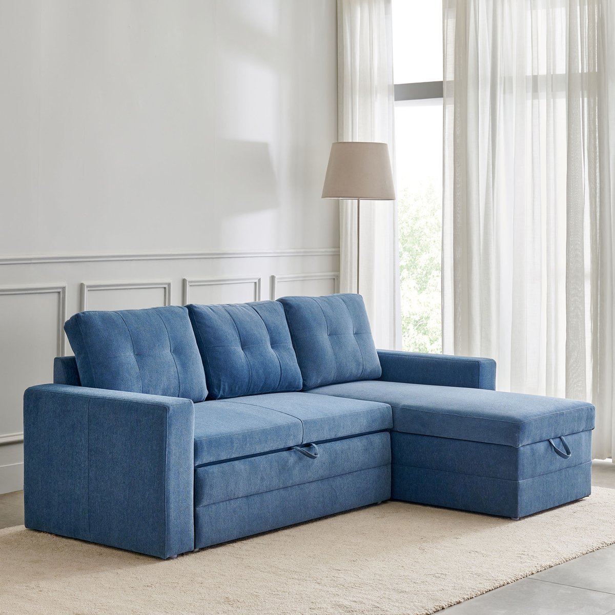 Buy Helios Woodland Fabric 2-Seater Storage Sofa Bed with