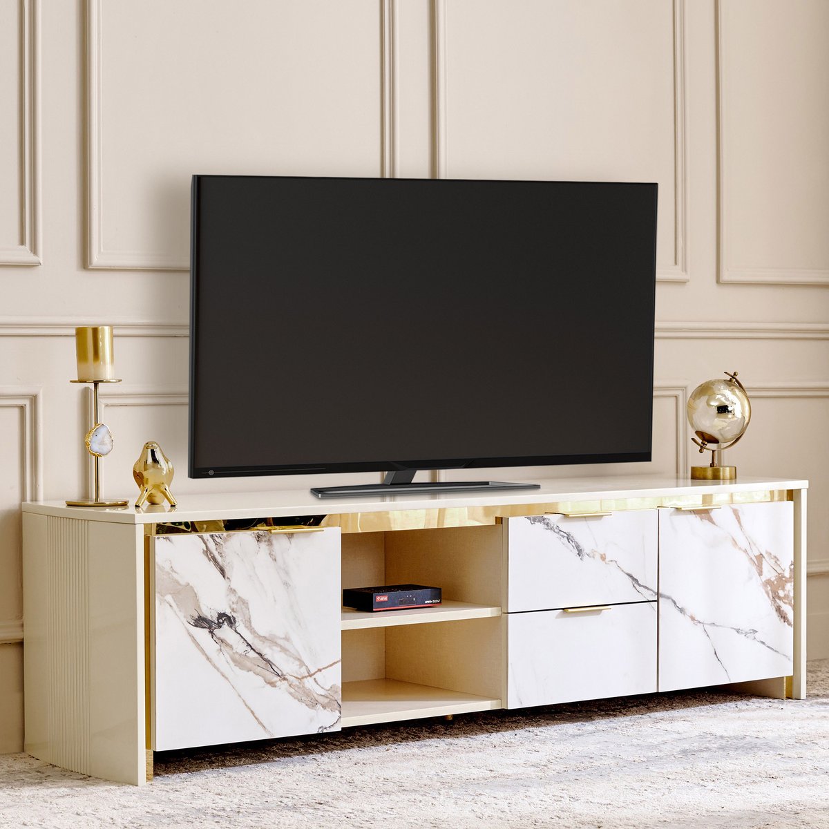 Modern Radiance TV Unit Cream
