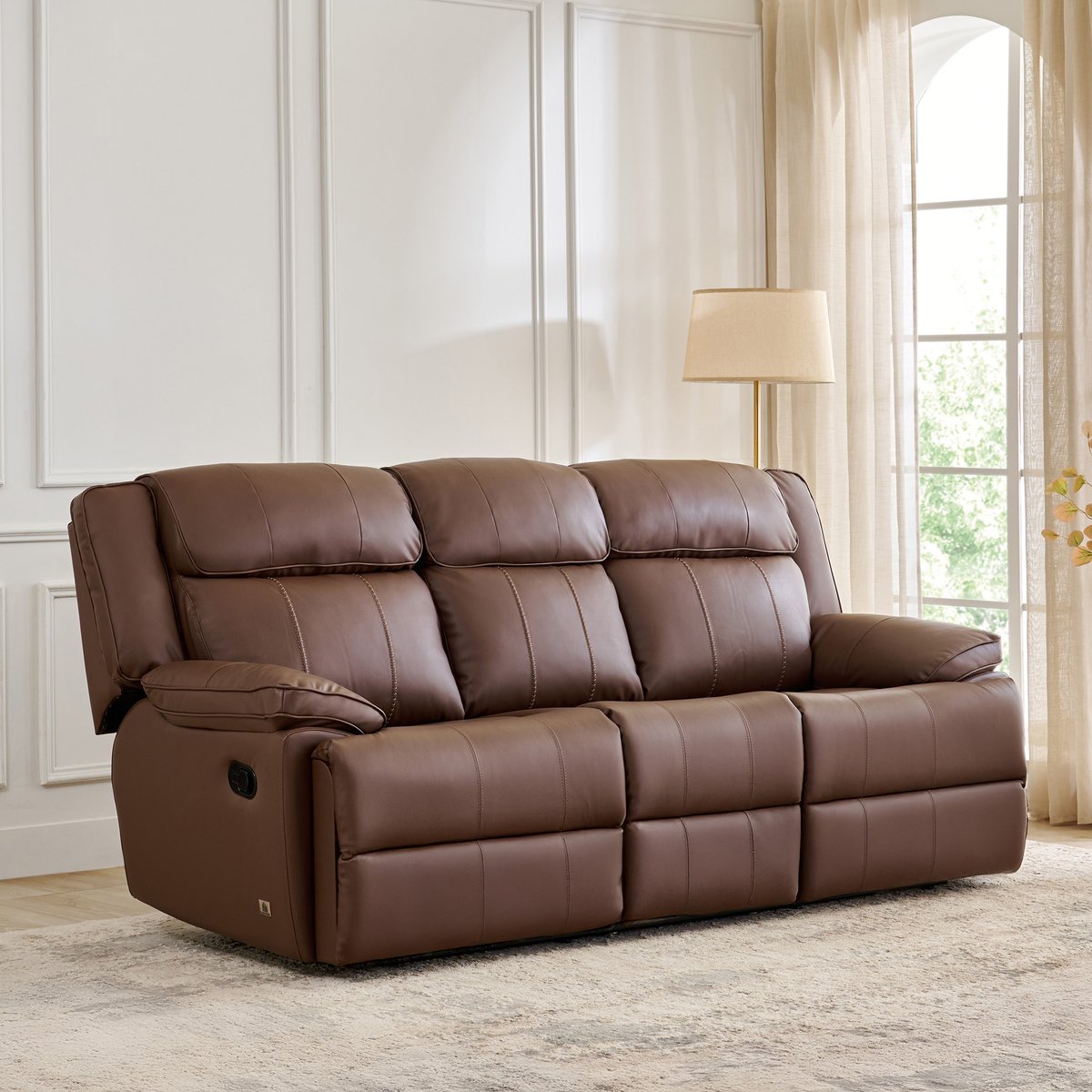Modern Three Seater Sofa Recliner Torino Faux Leather 3-Seater