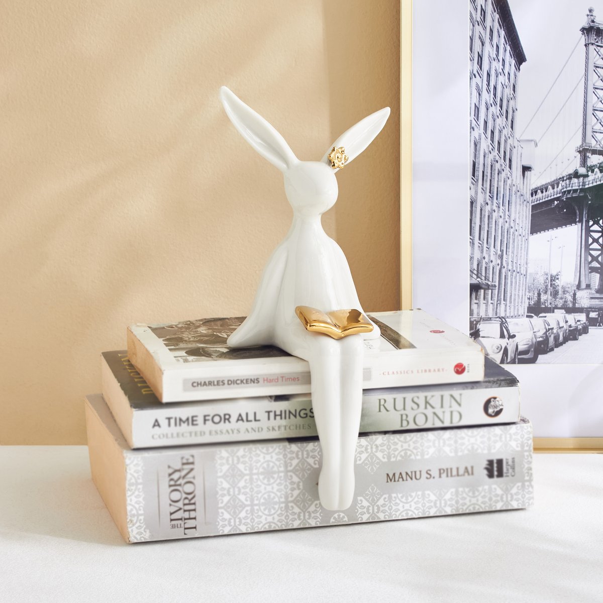 チ*ー様 ほぼ未使用‼️ BUNNEY Standing Rabbit Char Buy 4 Pcs Cute Rabbit Miniature Figurines Set for Home Decor