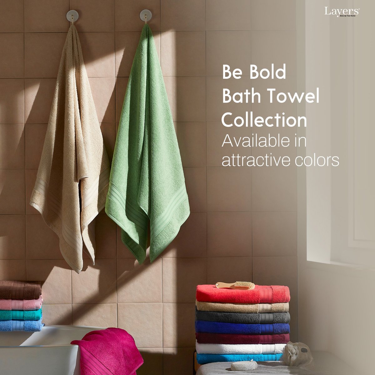 Buy LAYERS Be Bold Cotton Bath Towel 150x75cm from Layers at